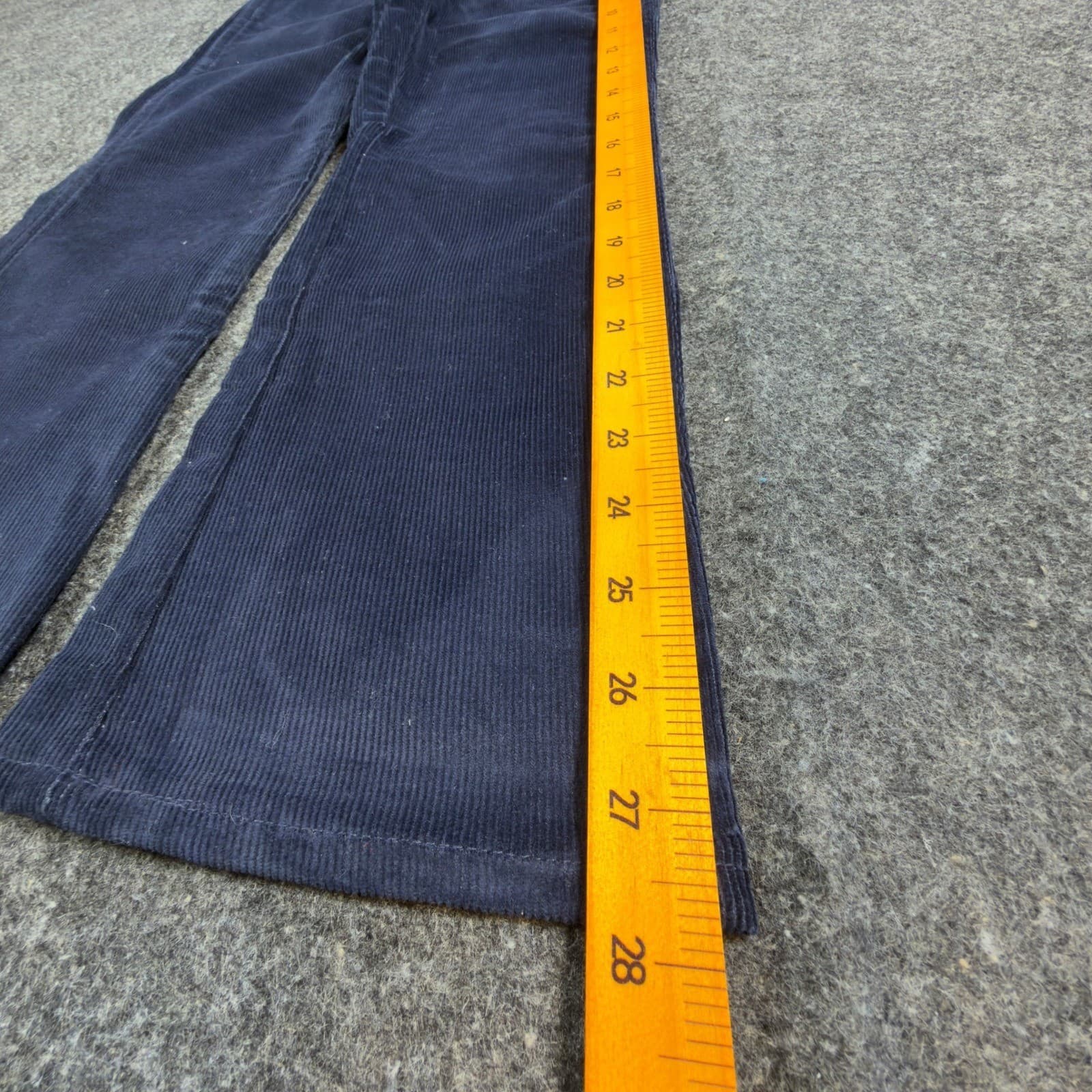 Young Maverick Corduroy Boot Jeans Boys 6 Navy Cotton Blend Vintage 80s USA NOS - Thumbnail 3