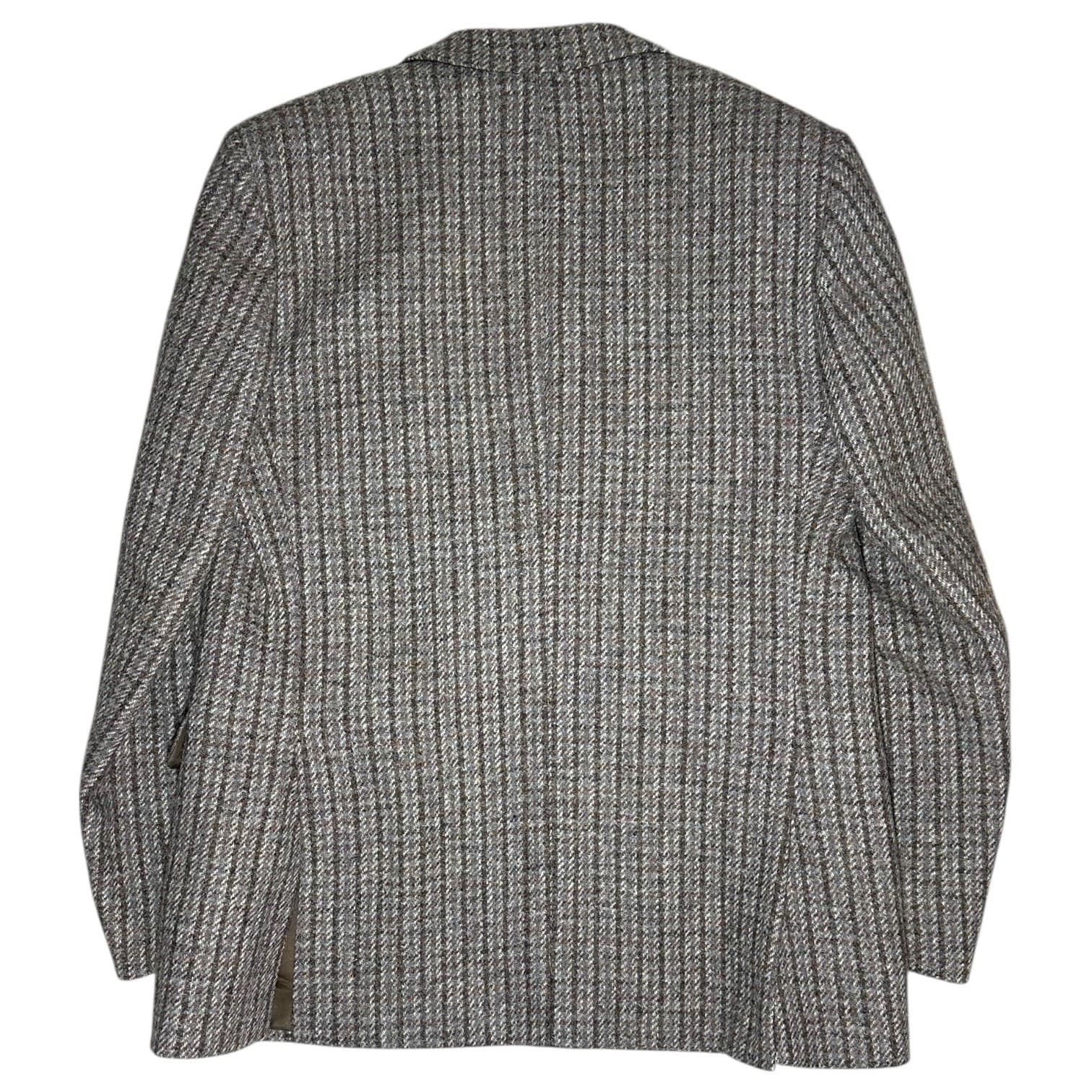 Dunn & Co Harris Tweed Blazer Mens 46R Brown Grey Wool Made in Britain - Thumbnail 3