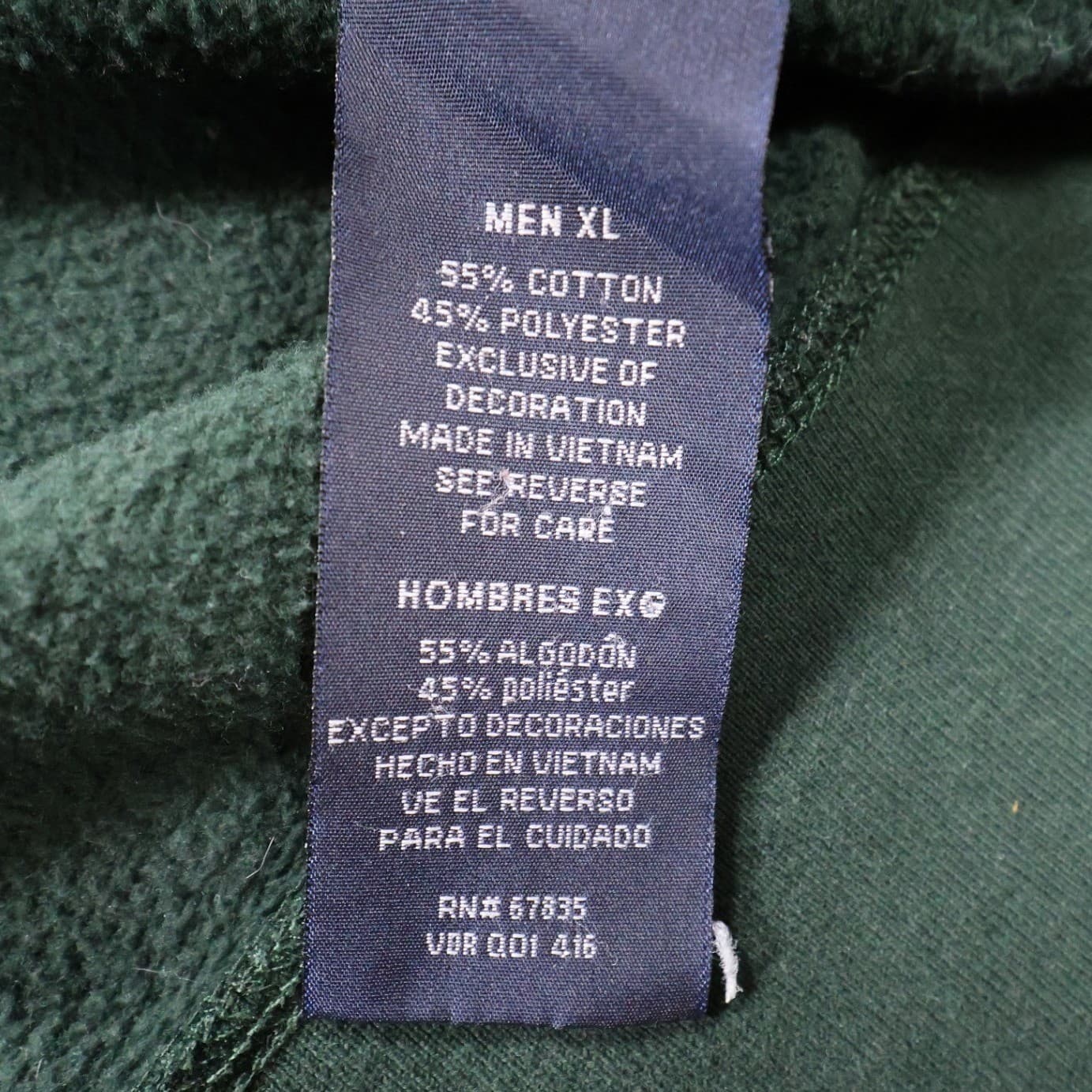 Nautica Quarter Zip Pullover Mens XL Green Excellent Fleece Long Sleeve Solid - Thumbnail 6
