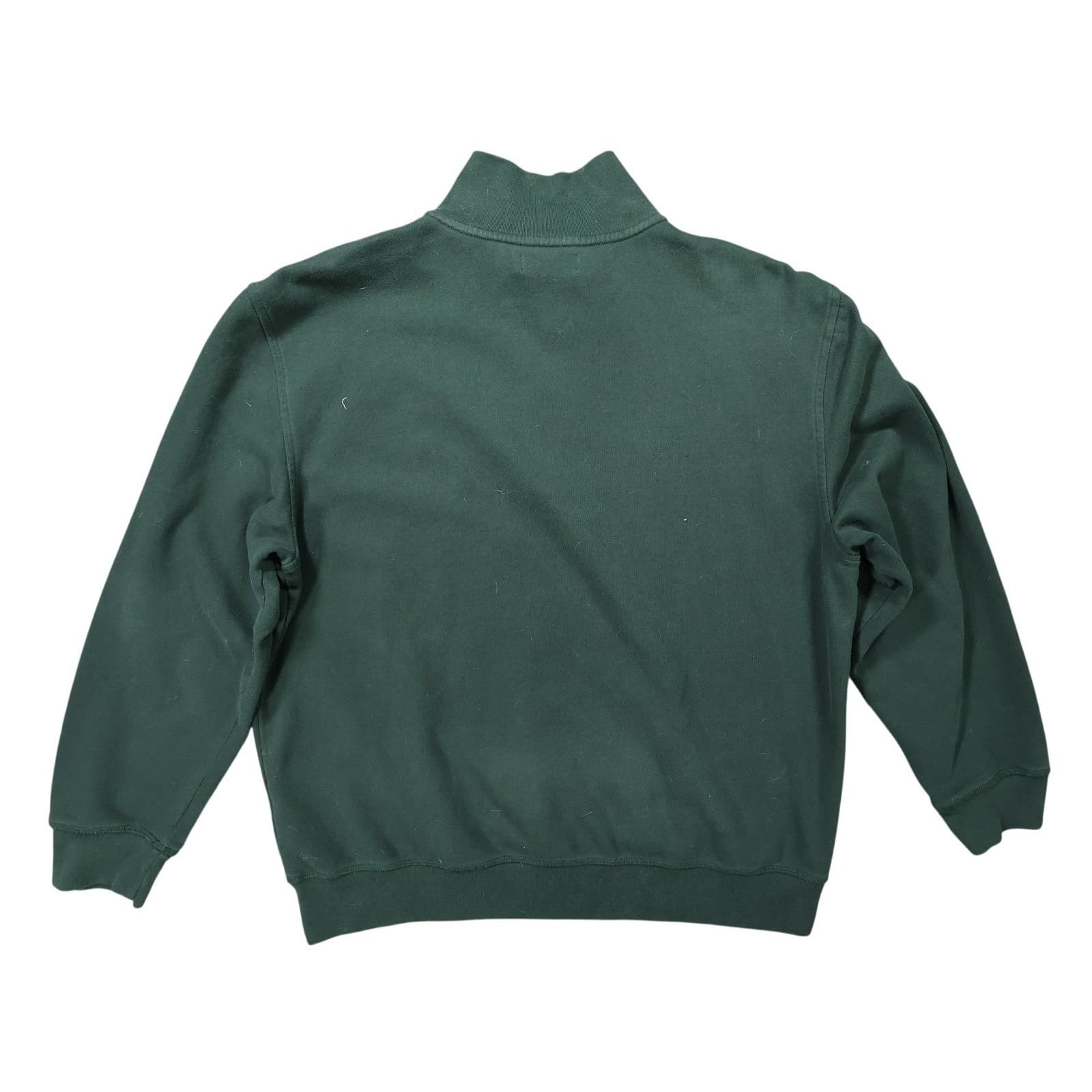 Nautica Quarter Zip Pullover Mens XL Green Excellent Fleece Long Sleeve Solid - Thumbnail 2