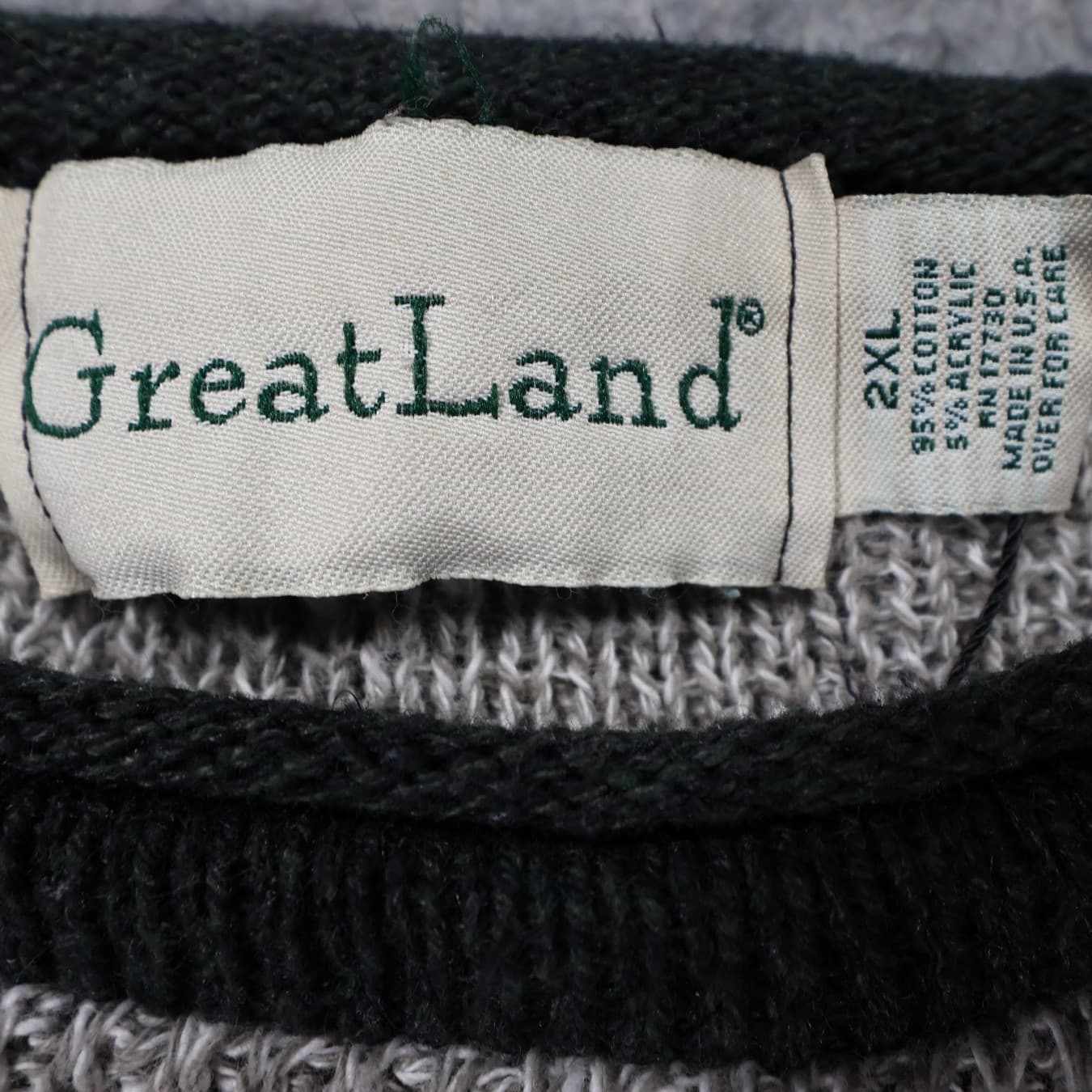GreatLand Crewneck Sweater Mens 2XL Gray Excellent Vintage Snowflake Pattern - Thumbnail 6