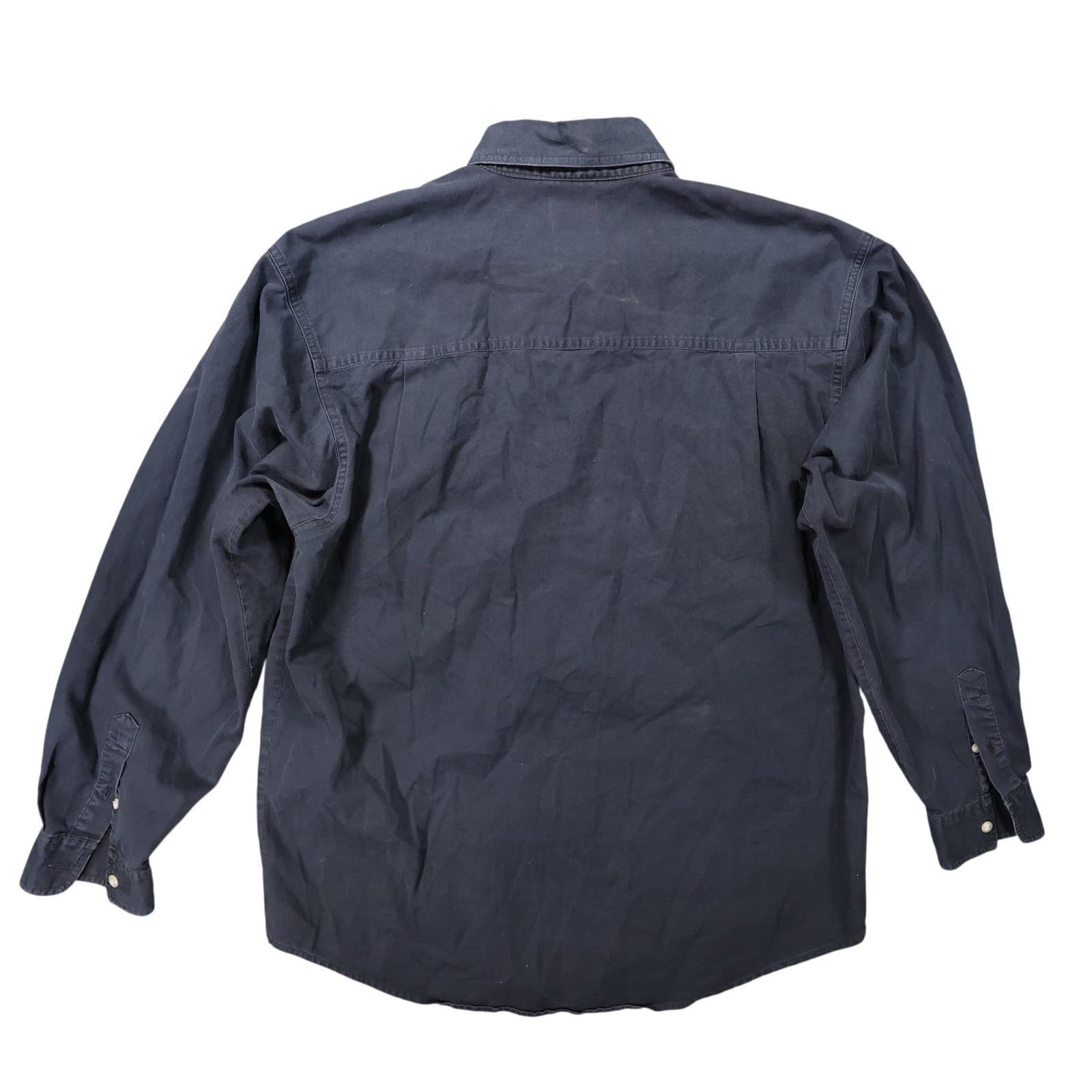 Bugle Boy Button Down Shirt Mens XL Navy Blue Excellent Vintage Long Sleeve - Thumbnail 2