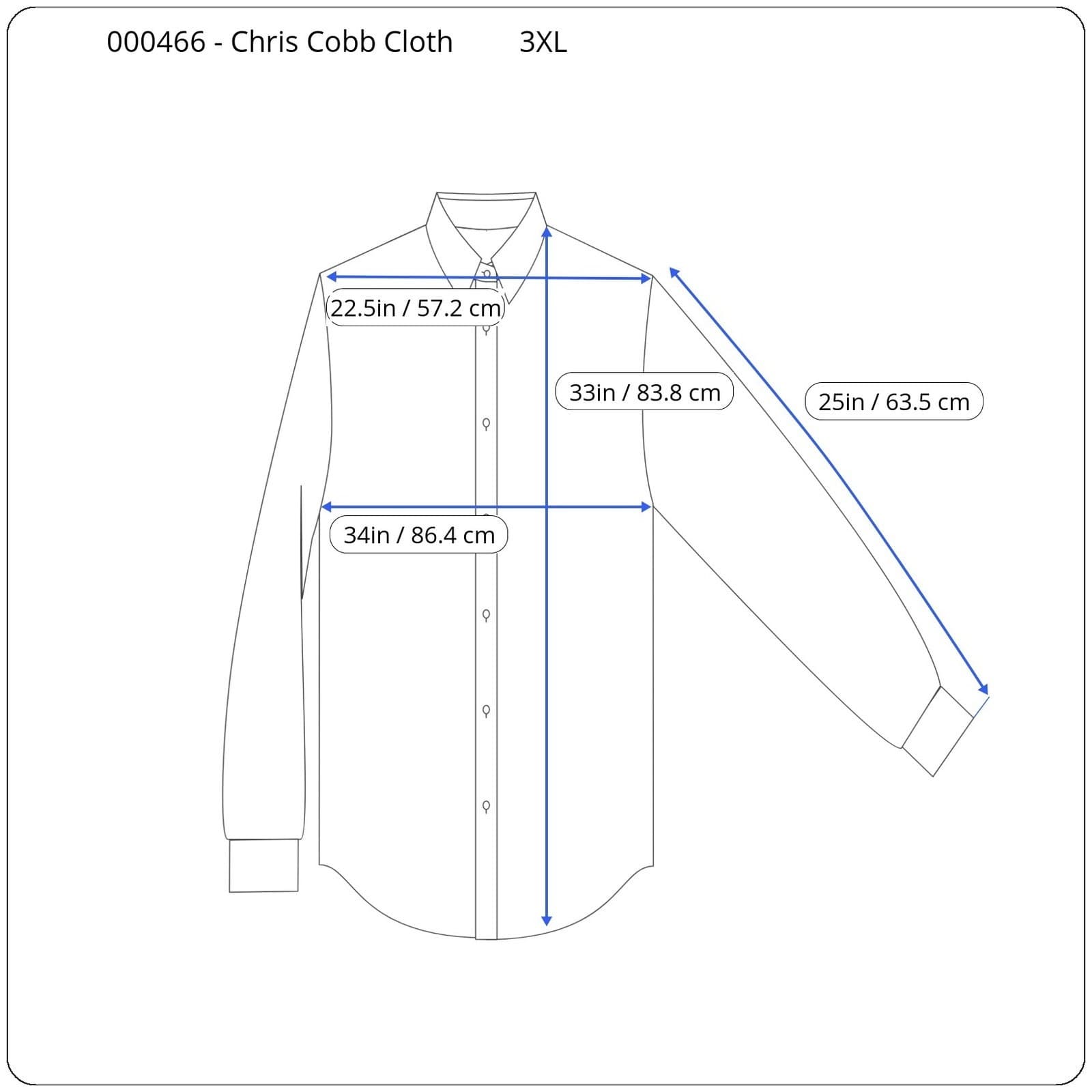 Chris Cobb Clothing Button Down Shirt Mens 3XL Long Sleeve Dress Shirt - Thumbnail 4