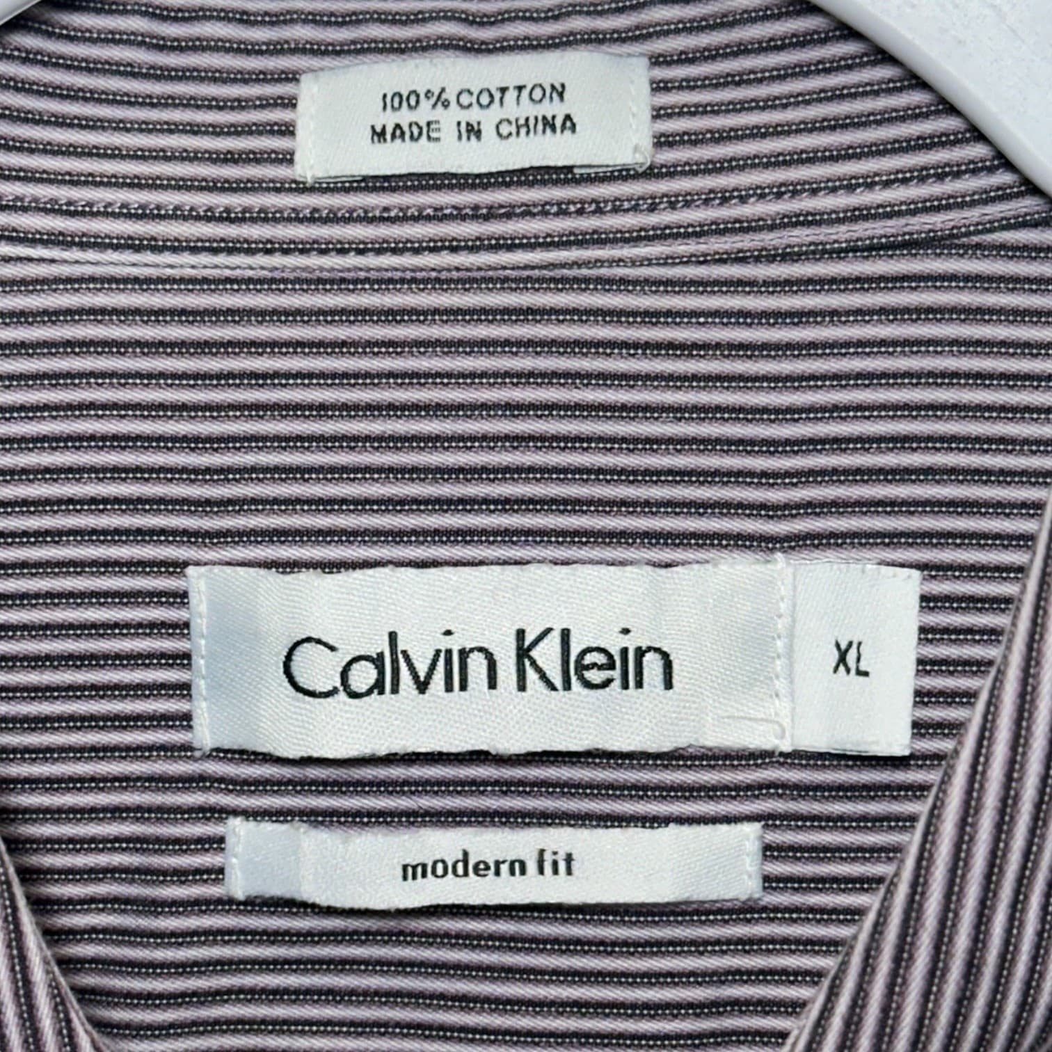 Calvin Klein Striped Dress Shirt Mens XL Long Sleeve Button Down - Thumbnail 3
