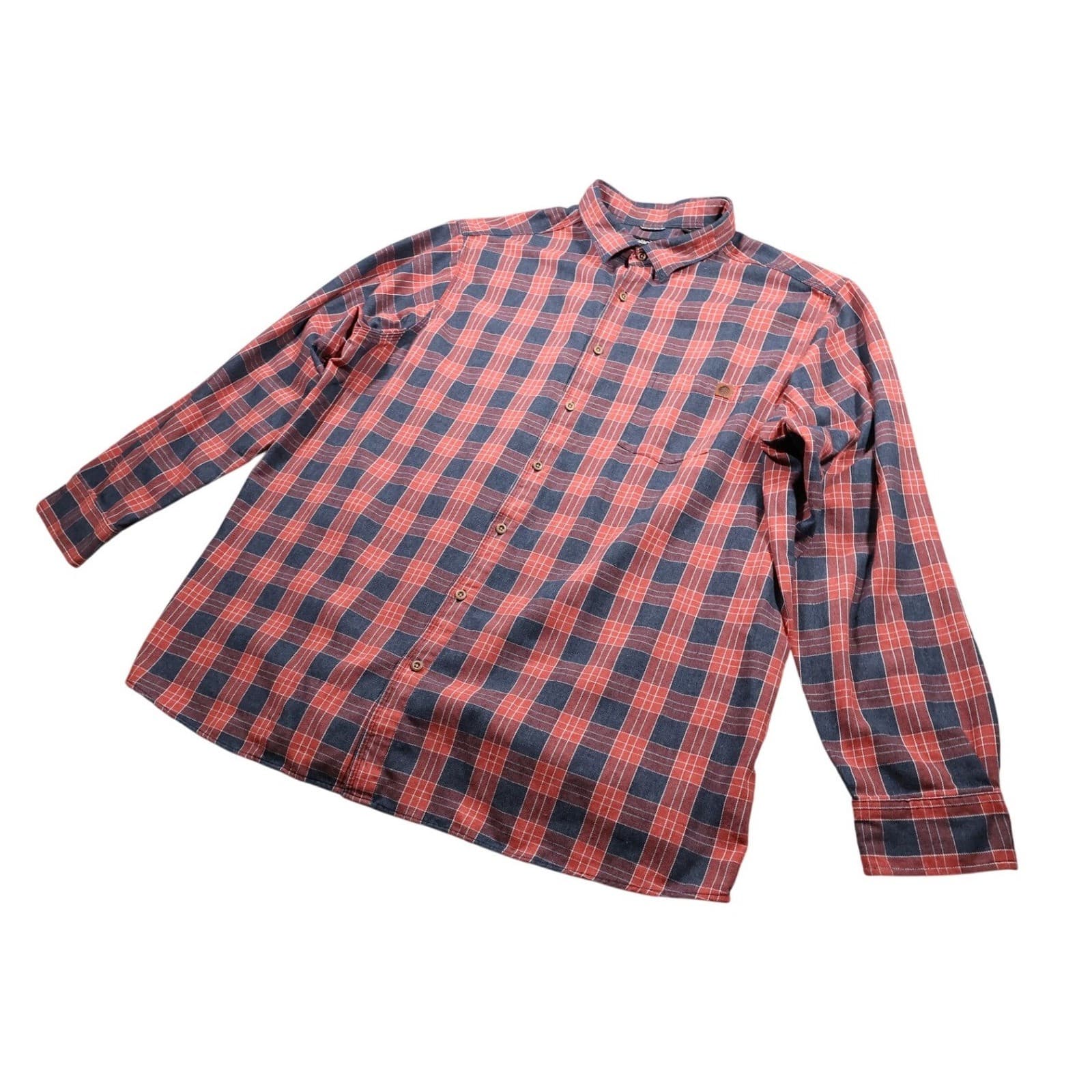 Solaris Button Up Shirt Mens 3XT Red Plaid Excellent Long Sleeve Tall - Thumbnail 5