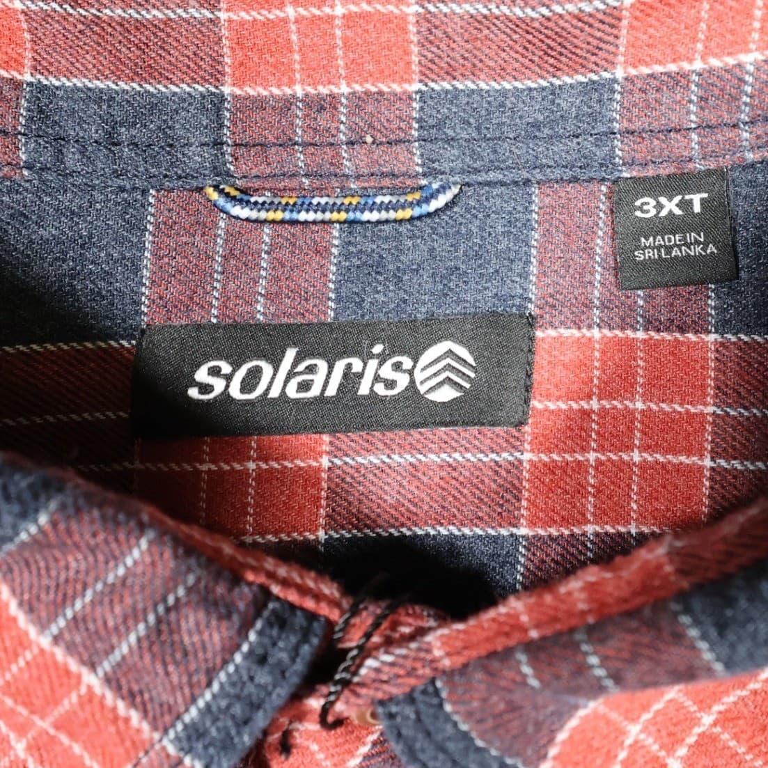 Solaris Button Up Shirt Mens 3XT Red Plaid Excellent Long Sleeve Tall - Thumbnail 7
