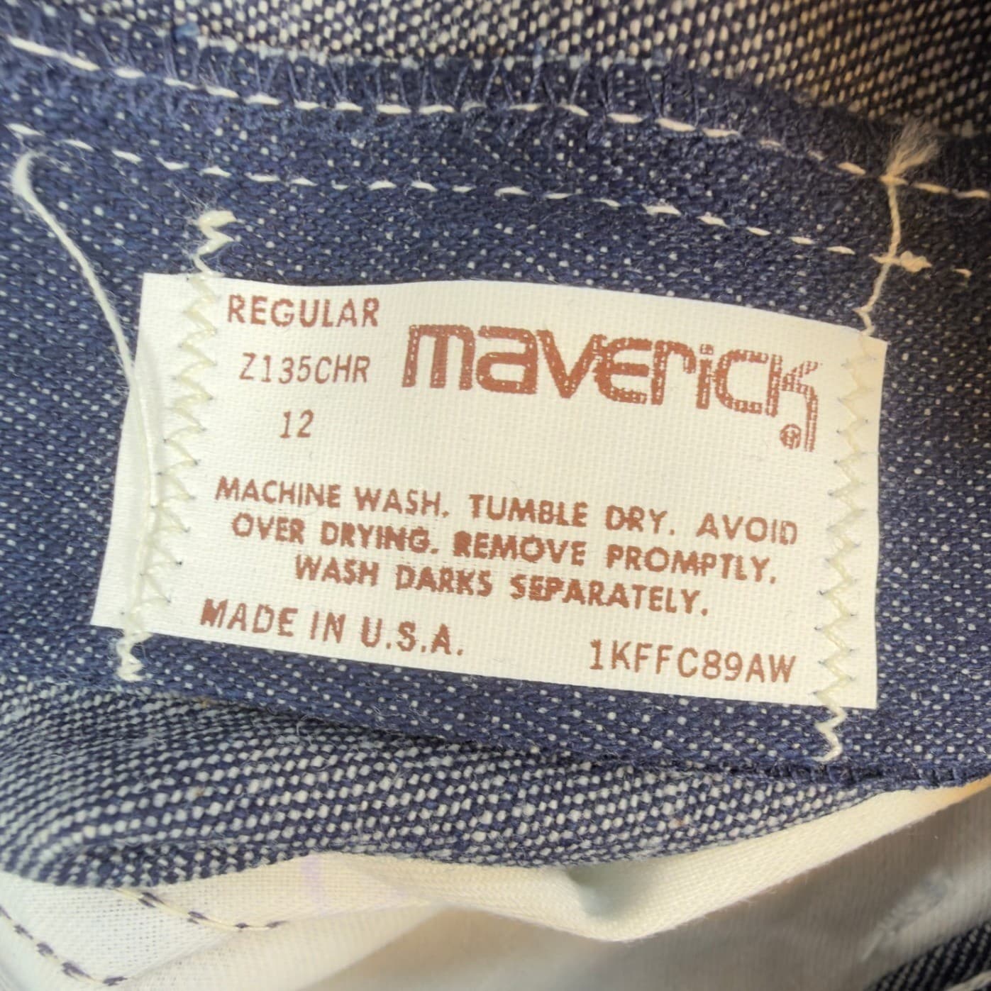 Vintage Maverick Boys Jeans 12 Regular USA NOS Deadstock 100% Cotton Straight - Thumbnail 8
