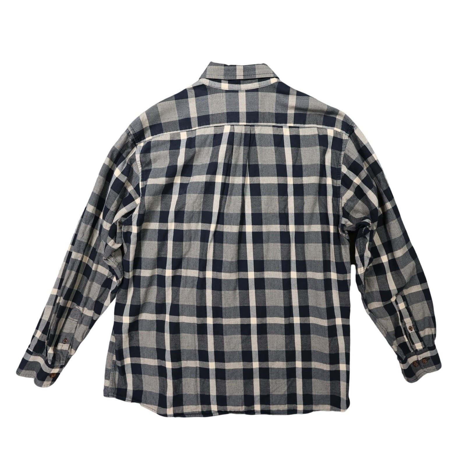 Roundtree & Yorke Outdoors Shirt Mens L Blue Excellent Portuguese Flannel Plaid - Thumbnail 3