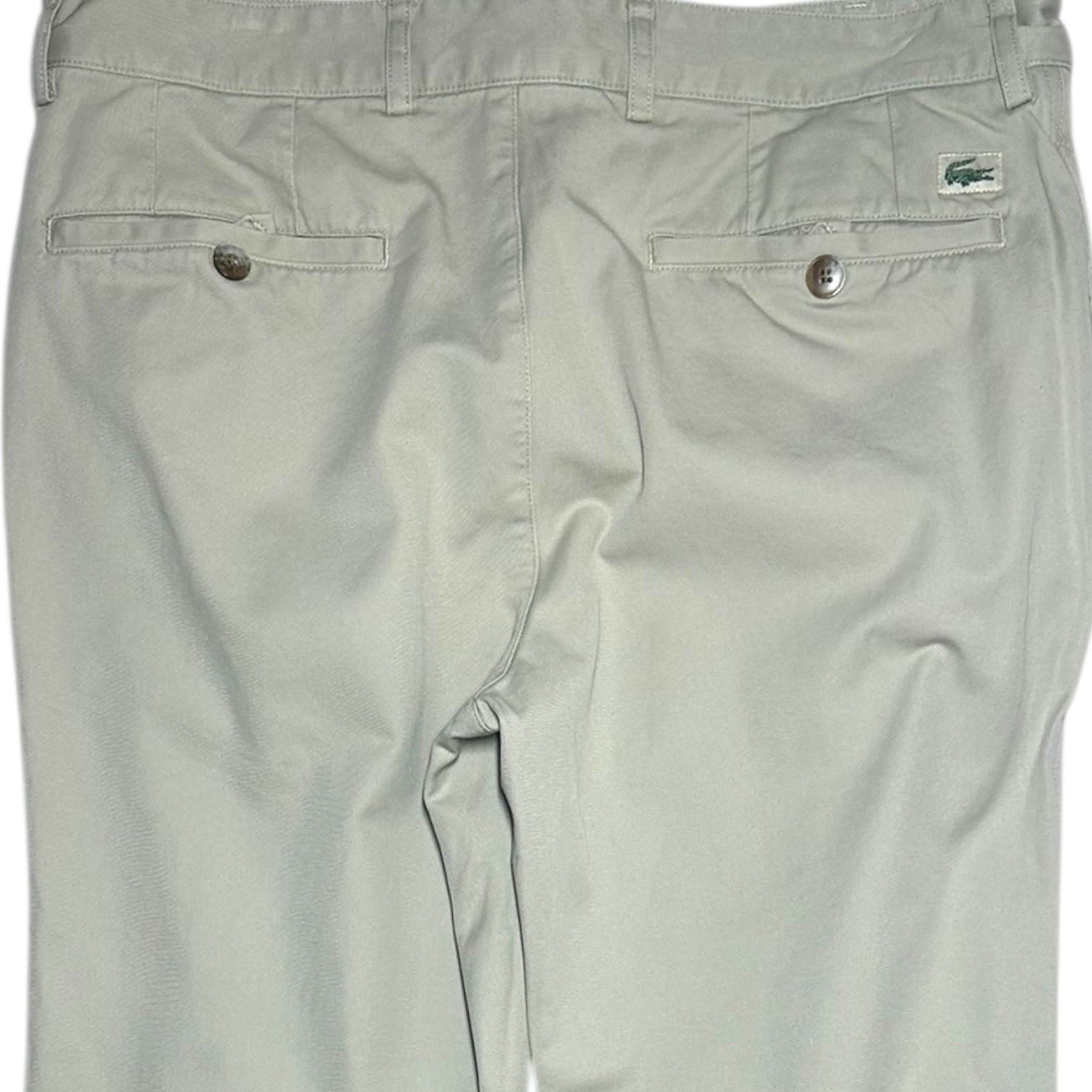 Lacoste Men's Khaki Straight Fit Chinos Size 40 Made in Peru - Thumbnail 4