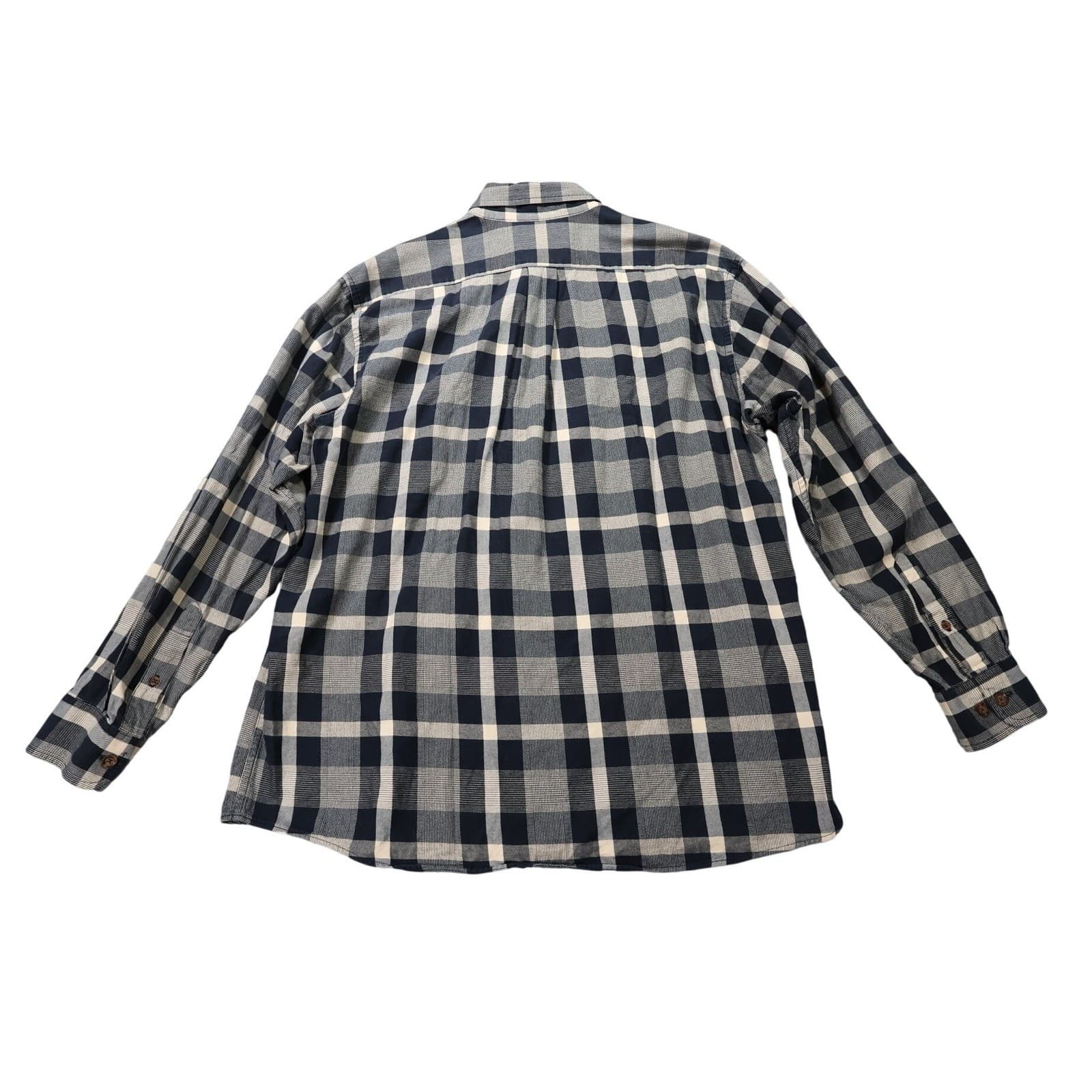 Roundtree & Yorke Outdoors Shirt Mens L Blue Excellent Portuguese Flannel Plaid - Thumbnail 5