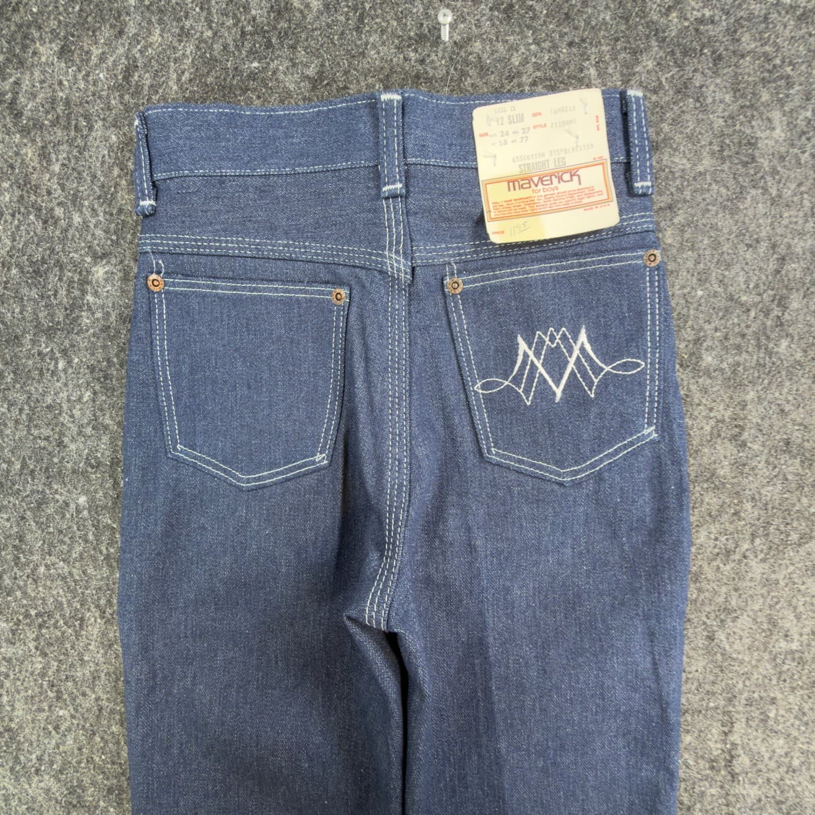 Vintage Maverick Boys Jeans 12 Slim USA NOS Deadstock Straight Leg Denim 90s - Thumbnail 10