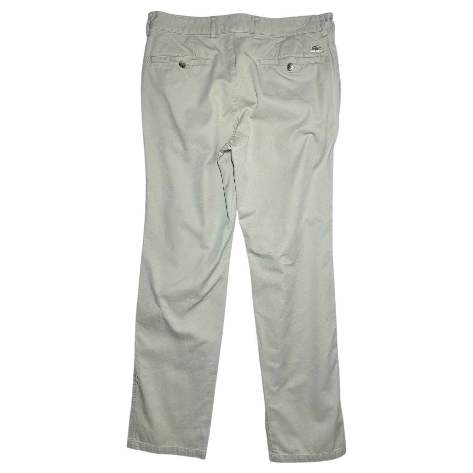 Lacoste Men's Khaki Straight Fit Chinos Size 40 Made in Peru - Thumbnail 2