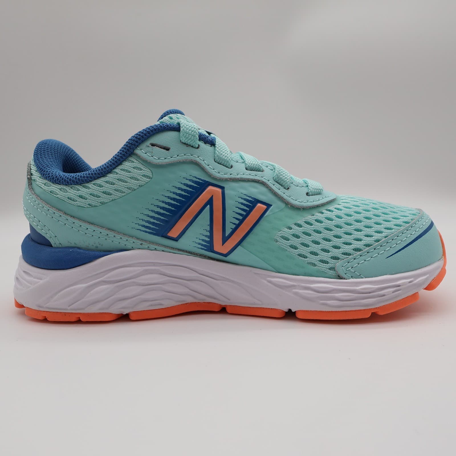 New Balance 680v6 Running Shoes Kids Size 11 Teal Orange Synthetic Mesh Athletic - Thumbnail 9