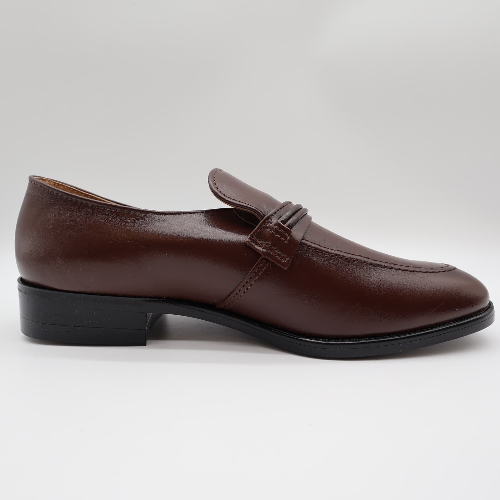 Barclay Loafers Mens 8.5 D Brown Leather Vintage 80s 90s New Old Stock USA Made - Thumbnail 9
