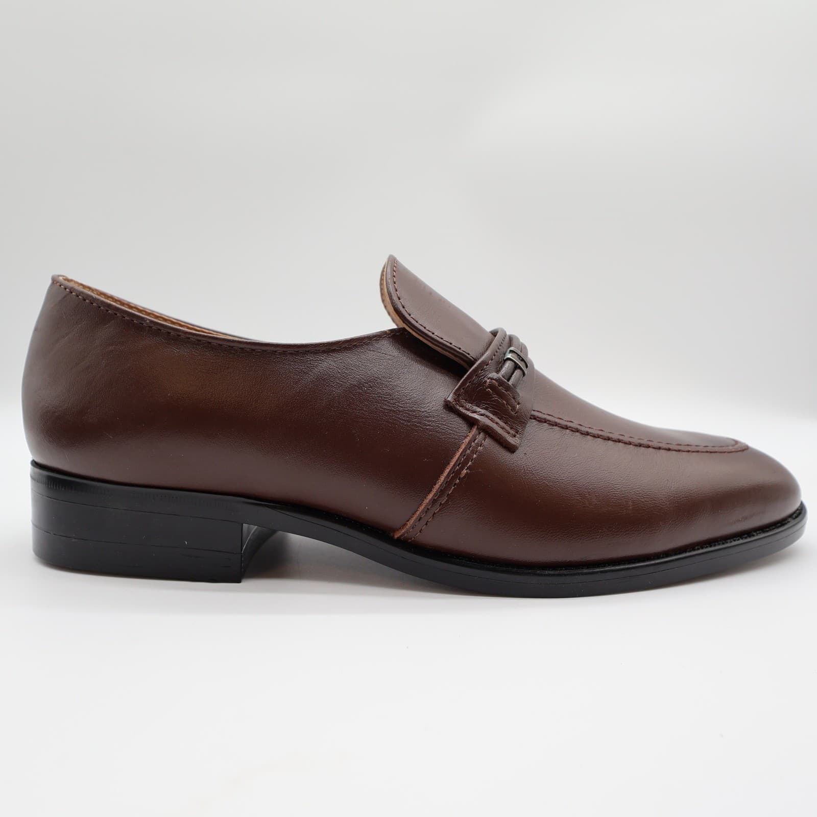 Barclay Loafers Mens 8.5 D Brown Leather Vintage 80s 90s New Old Stock USA Made - Thumbnail 12