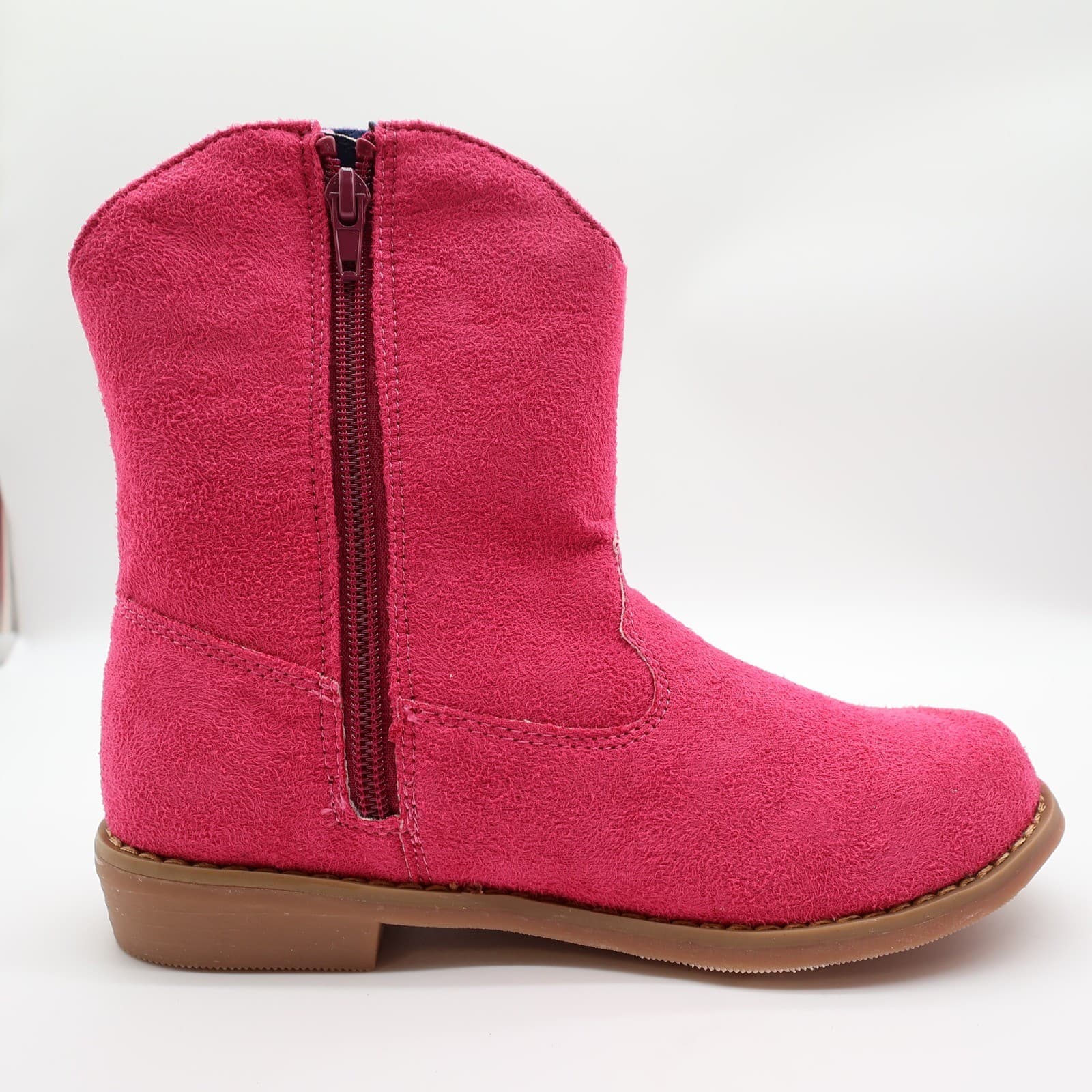 L'Amour Western Boots Girls Size 2 Fuchsia Textile Studded V8400 Cowgirl Pink - Thumbnail 9