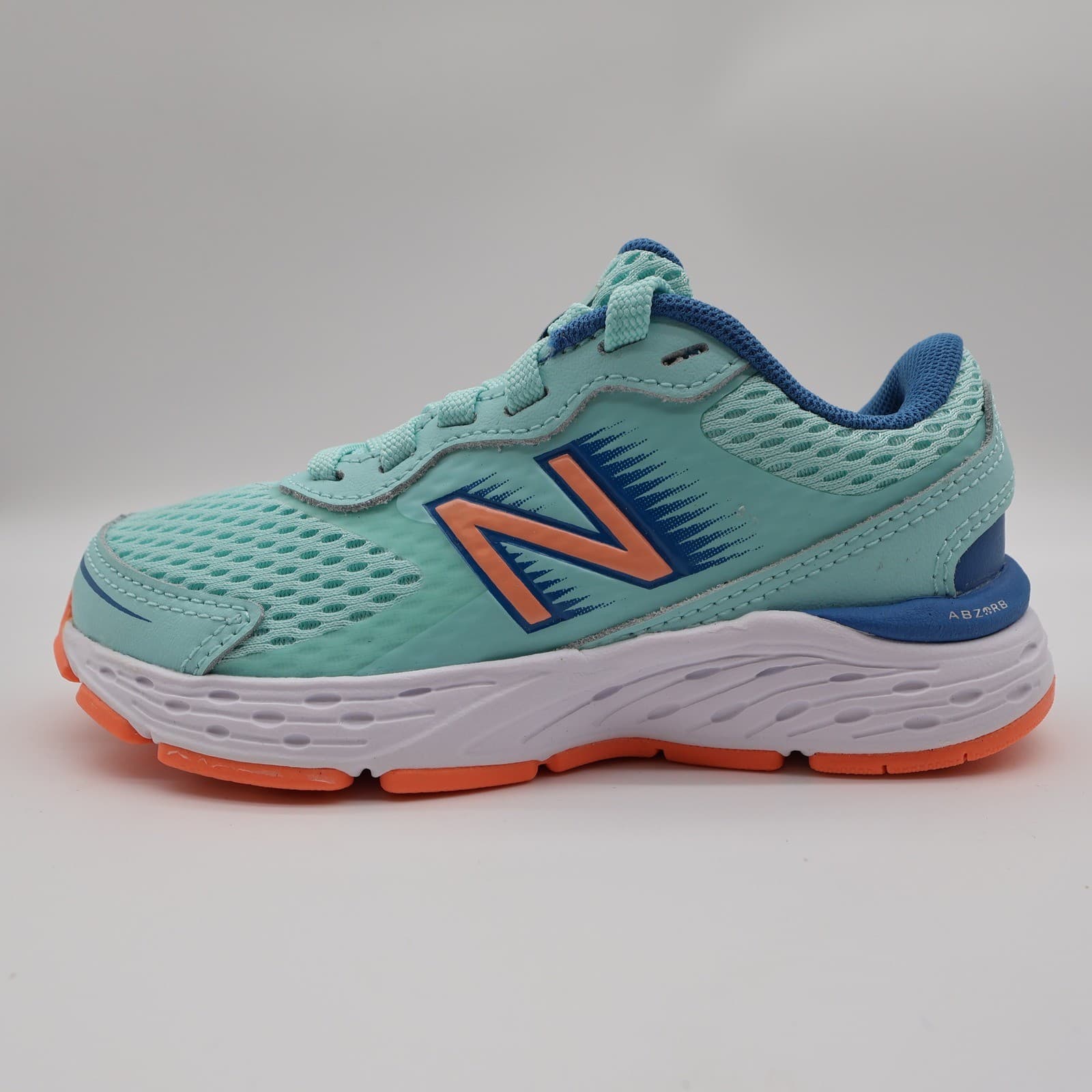New Balance 680v6 Running Shoes Kids Size 11 Teal Orange Synthetic Mesh Athletic - Thumbnail 10