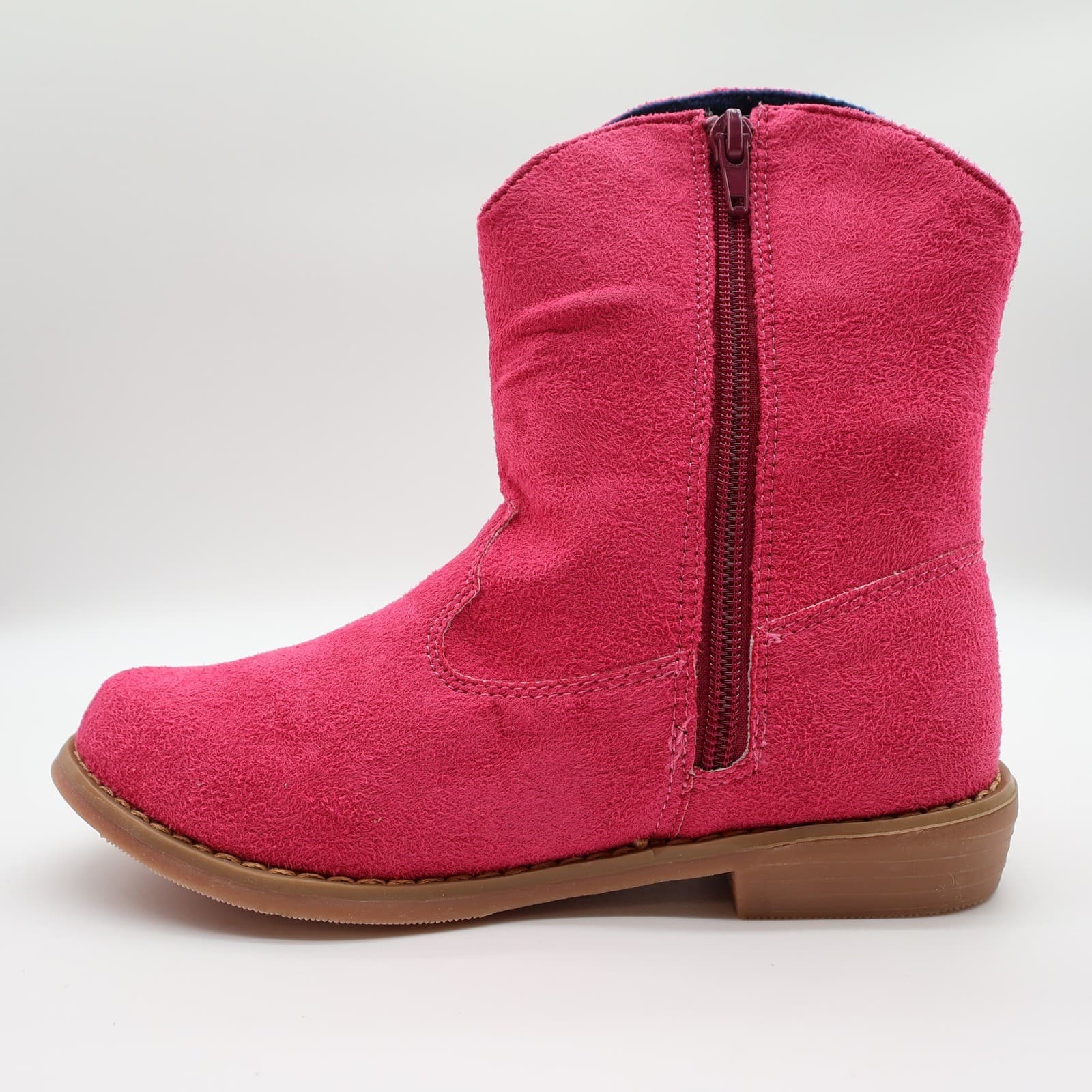 L'Amour Western Boots Girls Size 2 Fuchsia Textile Studded V8400 Cowgirl Pink - Thumbnail 13