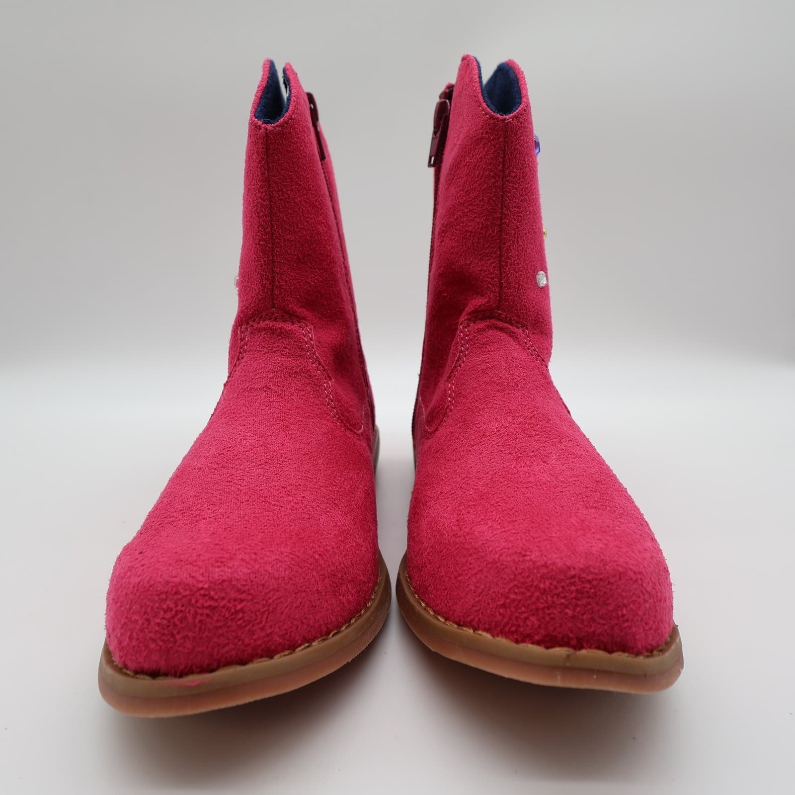 L'Amour Boots Girls Size 1 Fuchsia Pink Textile Western Cowgirl Rhinestone V8400 - Thumbnail 4