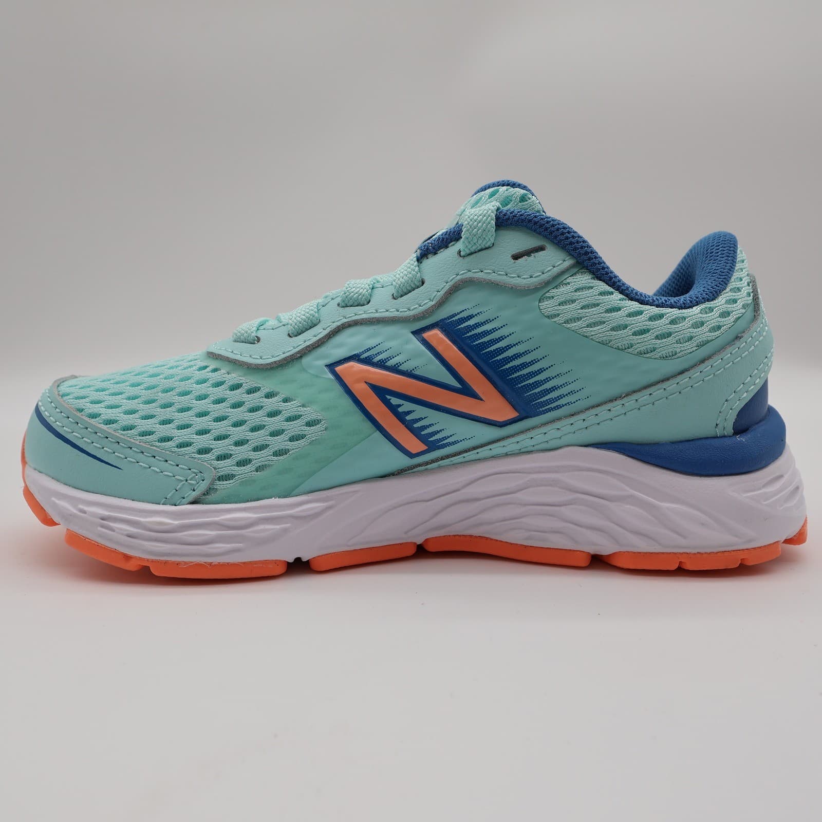 New Balance 680v6 Running Shoes Kids Size 11 Teal Orange Synthetic Mesh Athletic - Thumbnail 12