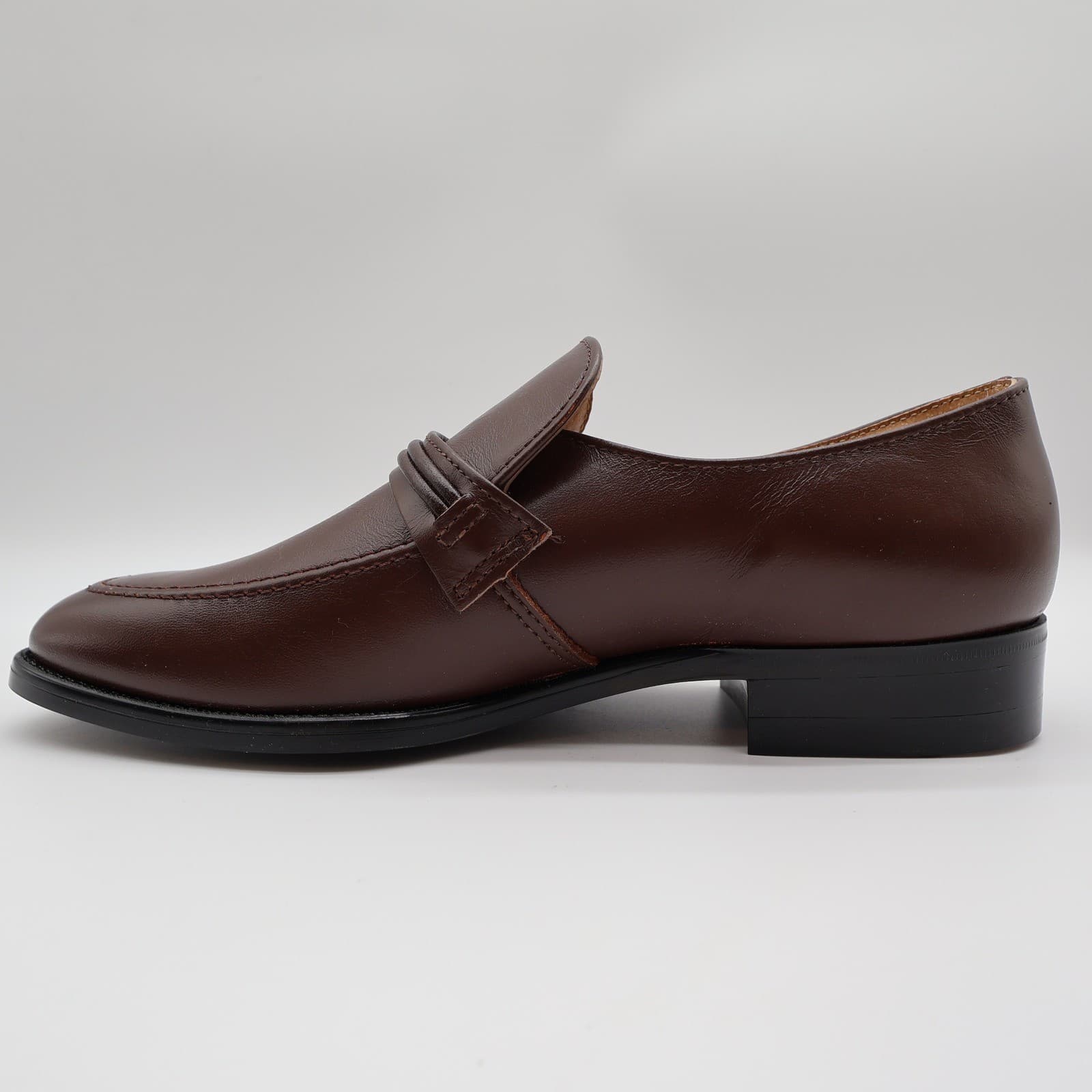Barclay Loafers Mens 8.5 D Brown Leather Vintage 80s 90s New Old Stock USA Made - Thumbnail 11