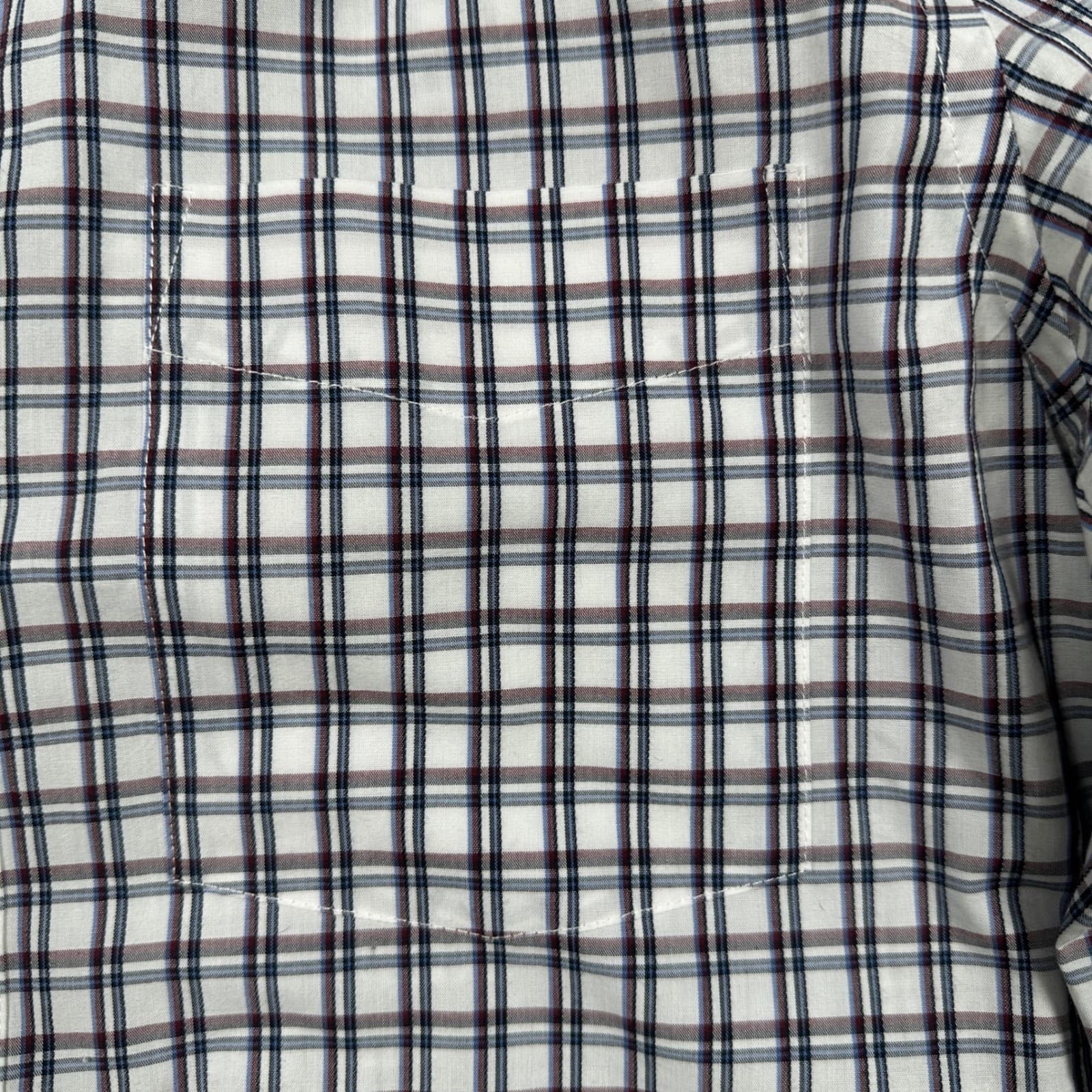 Van Heusen Originals Slim Fit Shirt Women S White Navy Plaid Long Sleeve - Thumbnail 7
