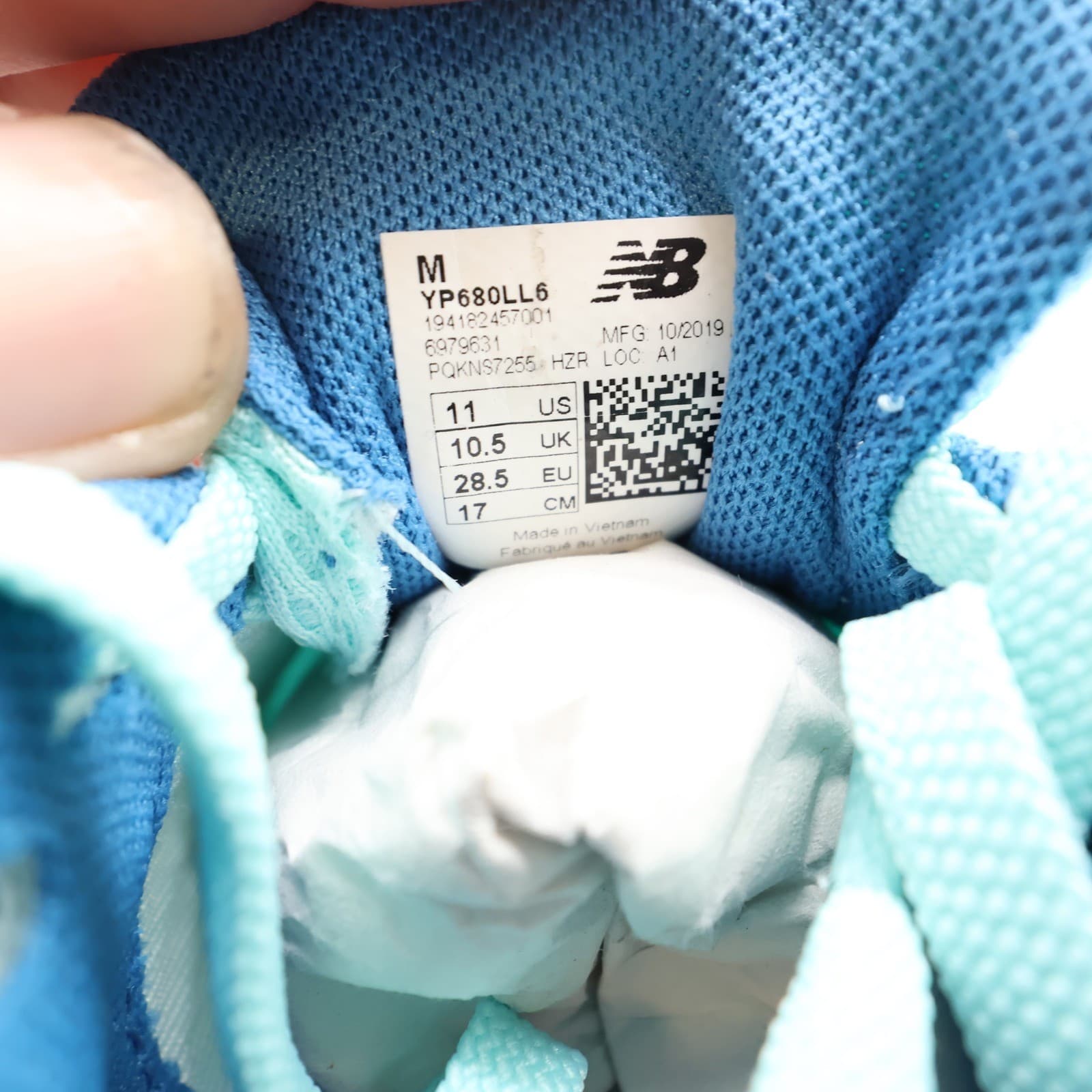 New Balance 680v6 Running Shoes Kids Size 11 Teal Orange Synthetic Mesh Athletic - Thumbnail 6