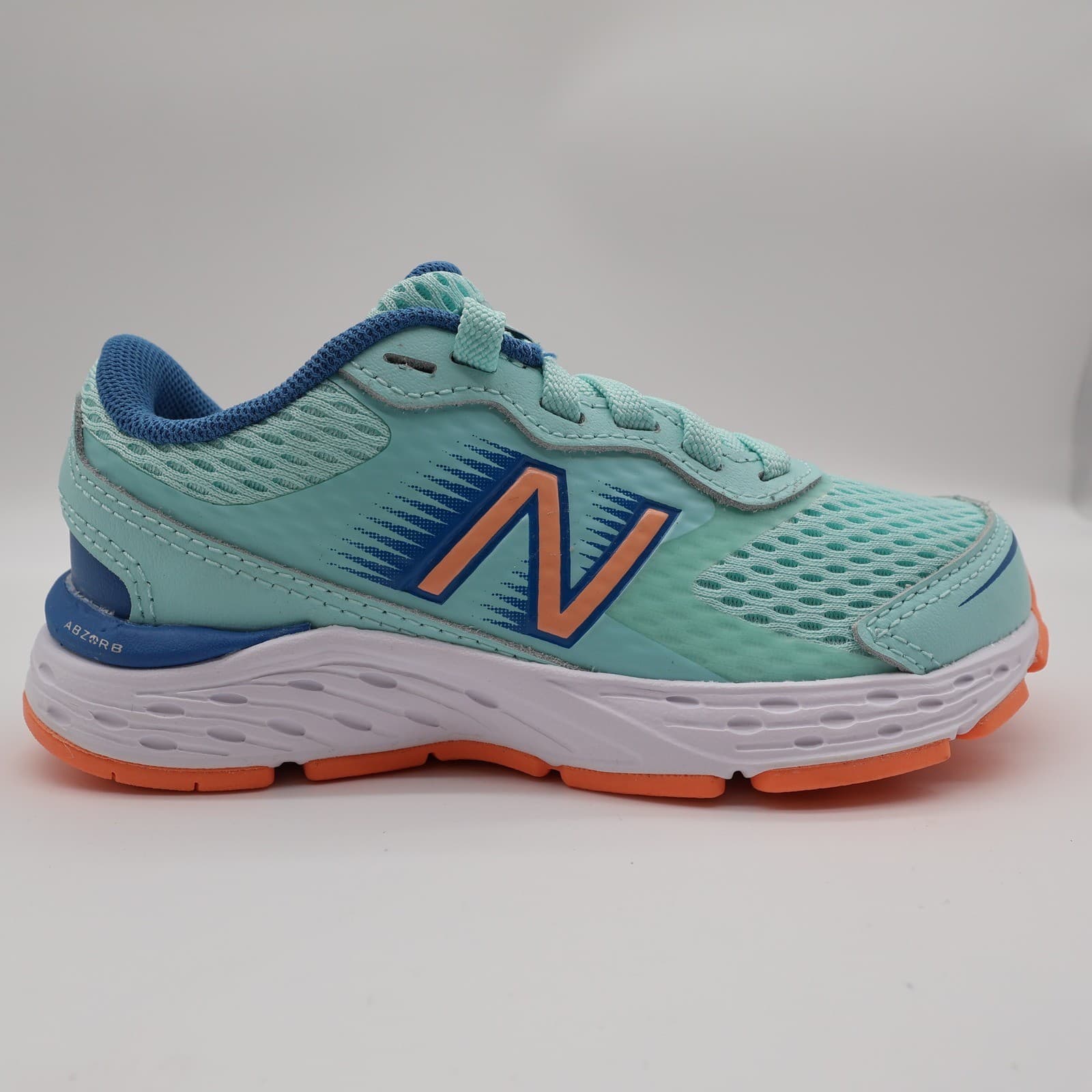 New Balance 680v6 Running Shoes Kids Size 11 Teal Orange Synthetic Mesh Athletic - Thumbnail 11