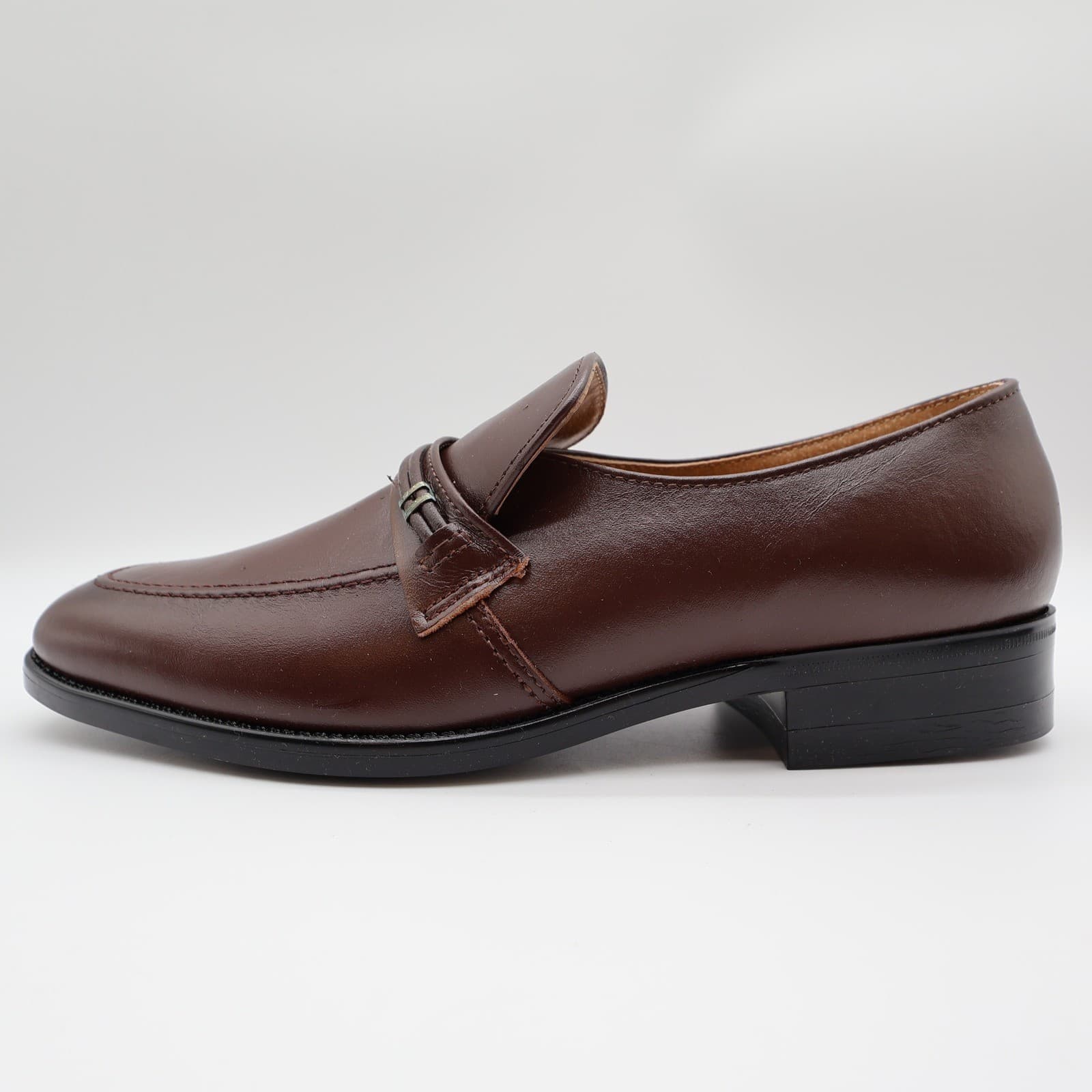 Barclay Loafers Mens 8.5 D Brown Leather Vintage 80s 90s New Old Stock USA Made - Thumbnail 10