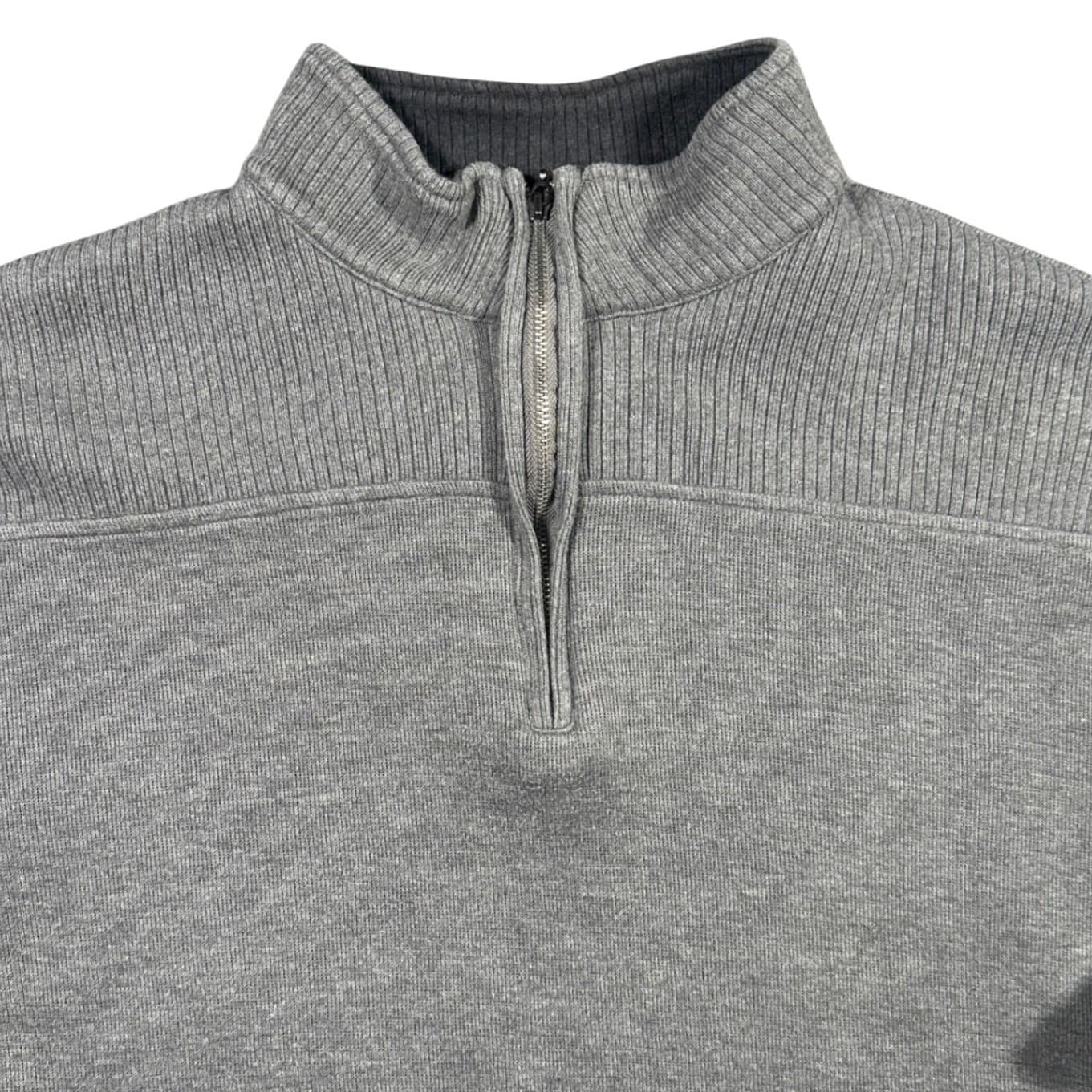 Roundtree & Yorke Quarter Zip Pullover Mens XL Gray Pima Cotton Sweater - Thumbnail 3