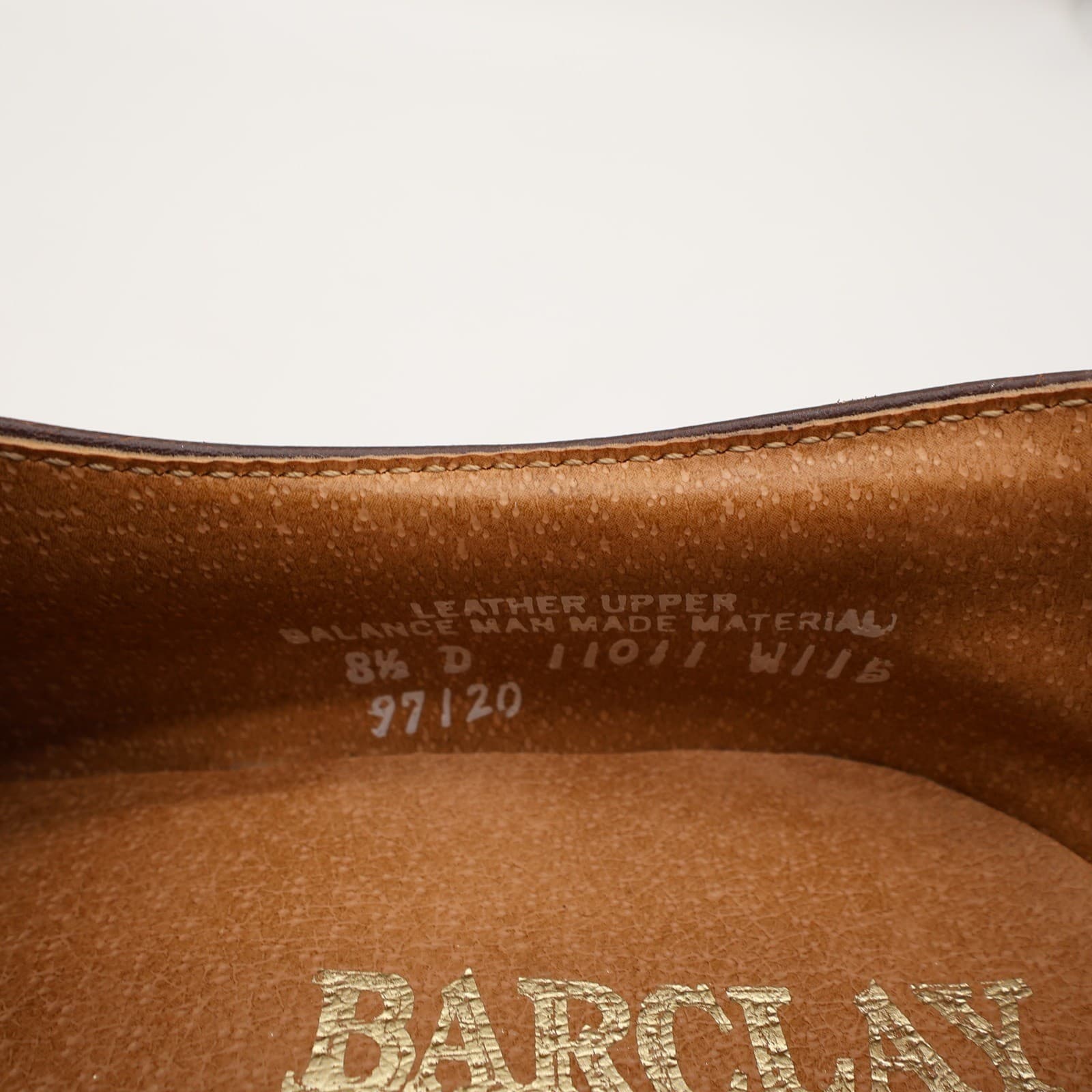 Barclay Loafers Mens 8.5 D Brown Leather Vintage 80s 90s New Old Stock USA Made - Thumbnail 13