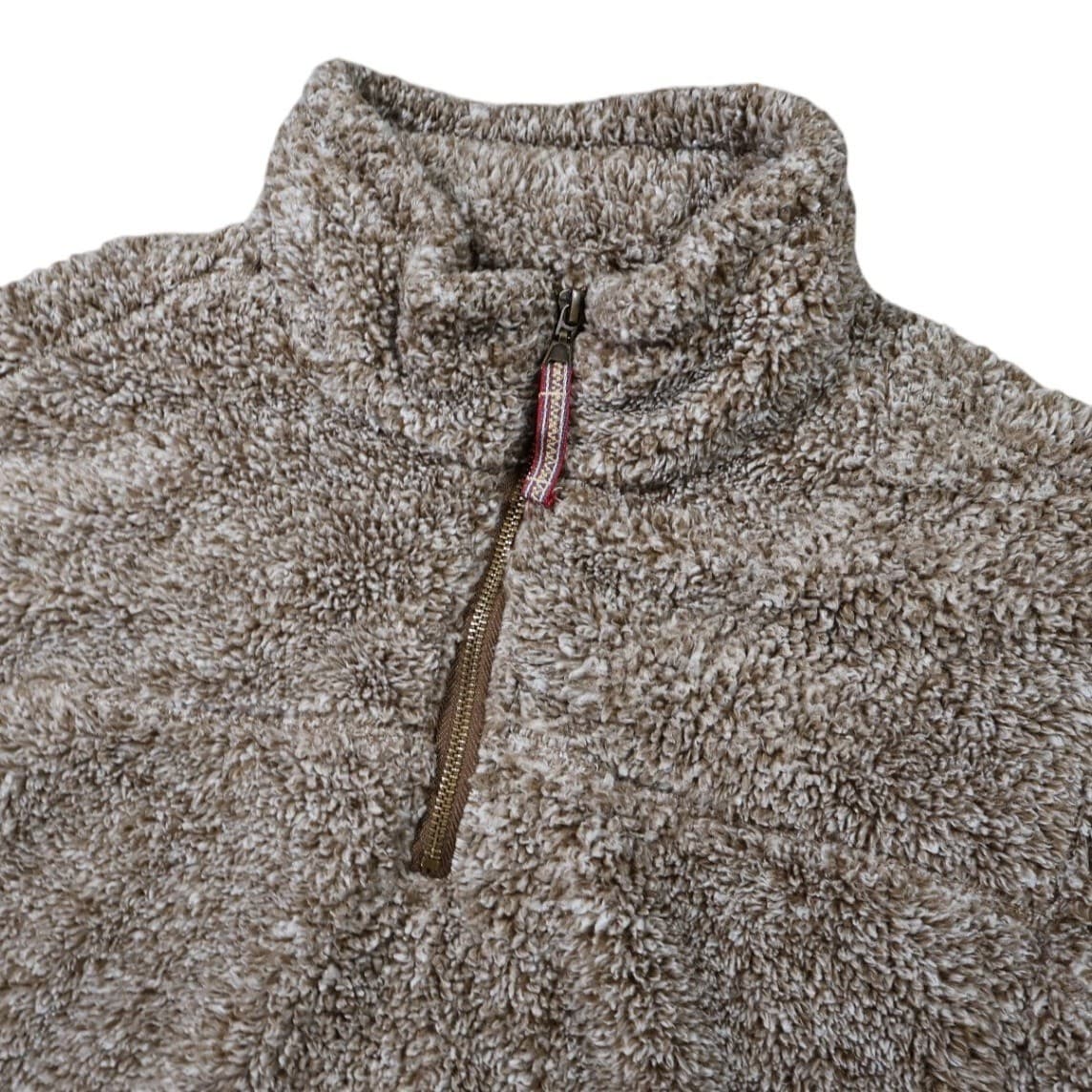 Alpine Sherpa 1/4 Zip Pullover Mens Large Putty Excellent 12651 Fleece Jacket - Thumbnail 4