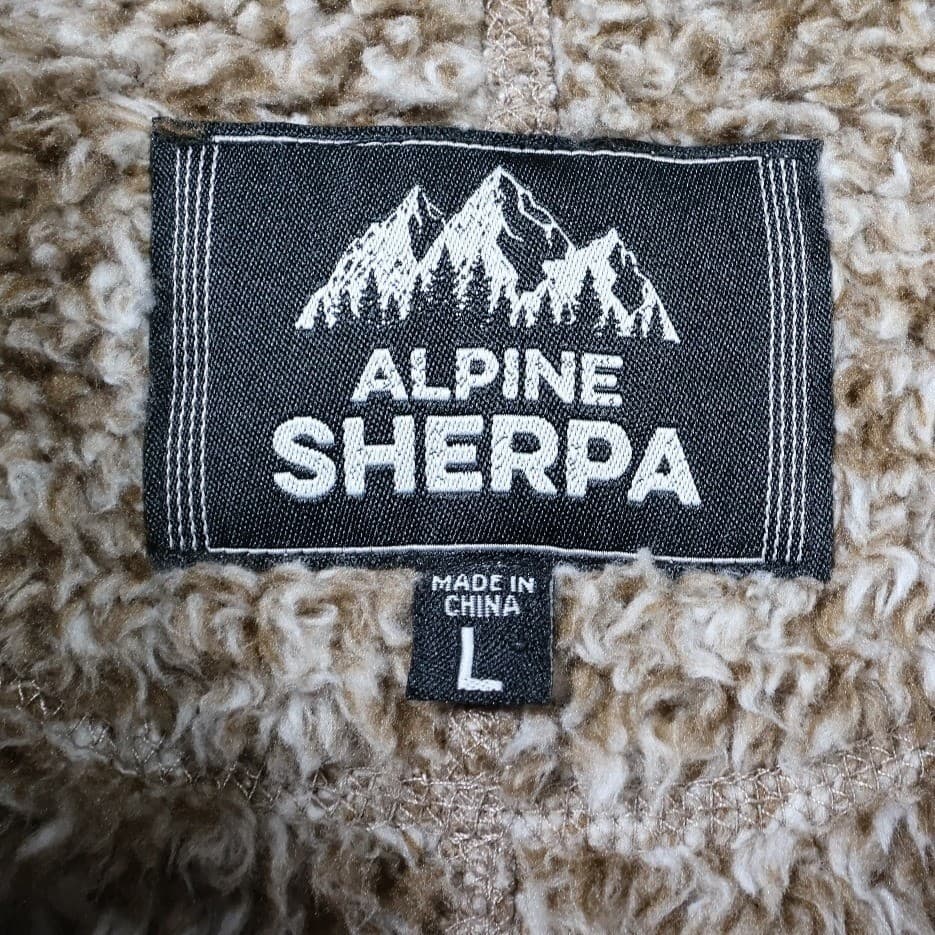 Alpine Sherpa 1/4 Zip Pullover Mens Large Putty Excellent 12651 Fleece Jacket - Thumbnail 7