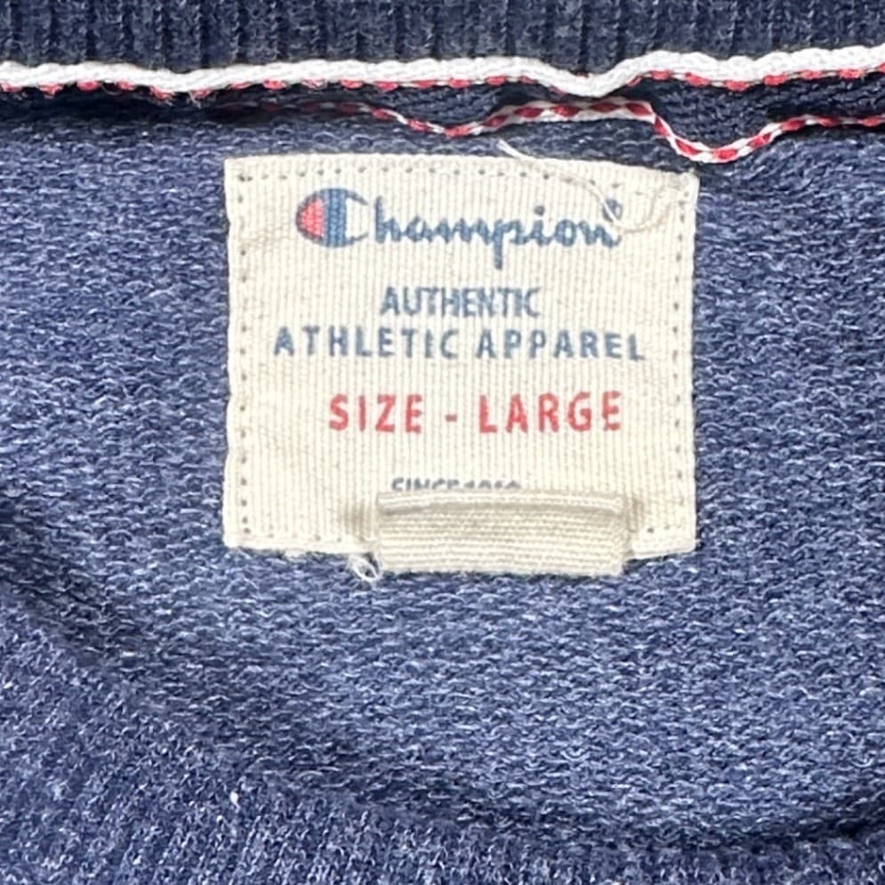 Champion Sweatshirt Mens Large Blue Heathered Athletic Crew Neck Large - Thumbnail 8