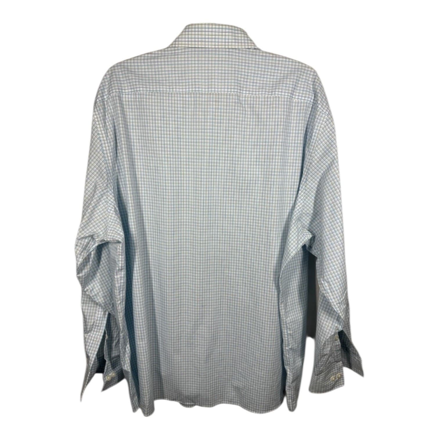 Michael Kors Mens Blue Plaid Dress Shirt Size XXL - Thumbnail 2