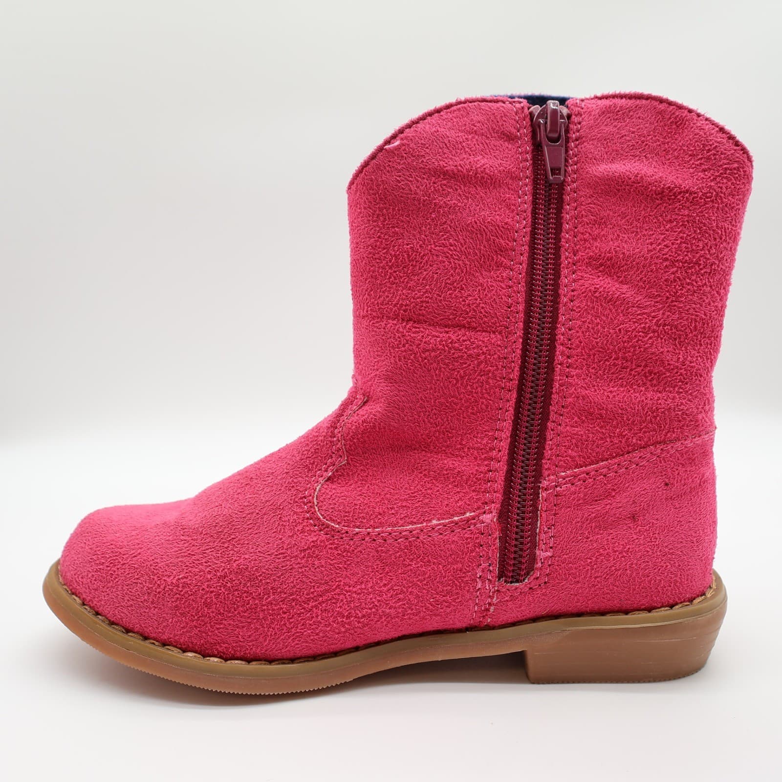 L'Amour Western Boots Girls Size 13 Fuchsia Textile Jeweled Studded Cowboy V8400 - Thumbnail 12