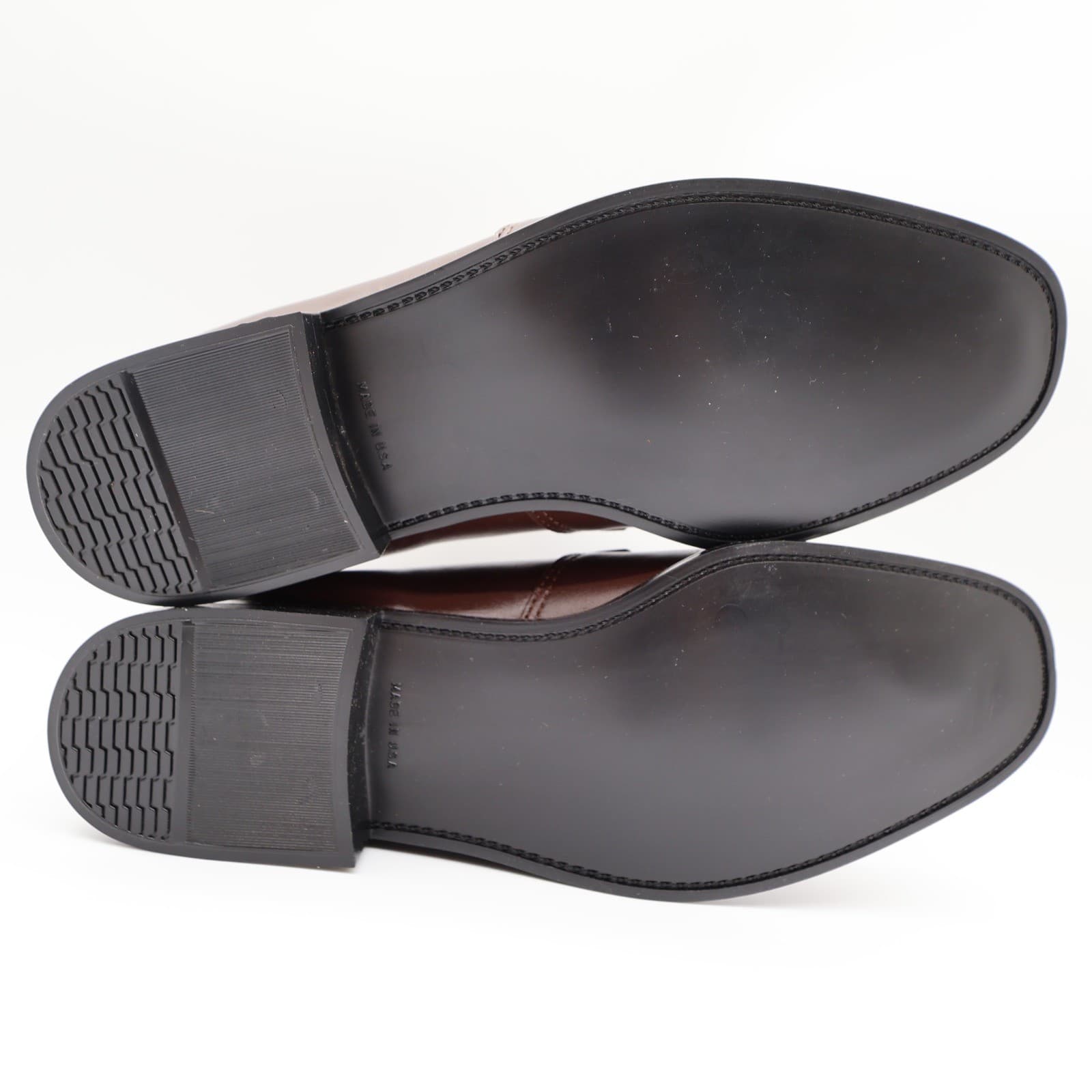 Barclay Loafers Mens 8.5 D Brown Leather Vintage 80s 90s New Old Stock USA Made - Thumbnail 5