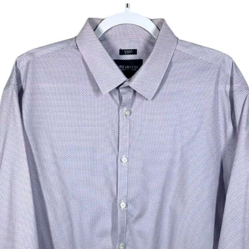 Kenneth Cole Awearness Slim Fit Non Iron Dress Shirt Mens XL Geometric Print - Thumbnail 5