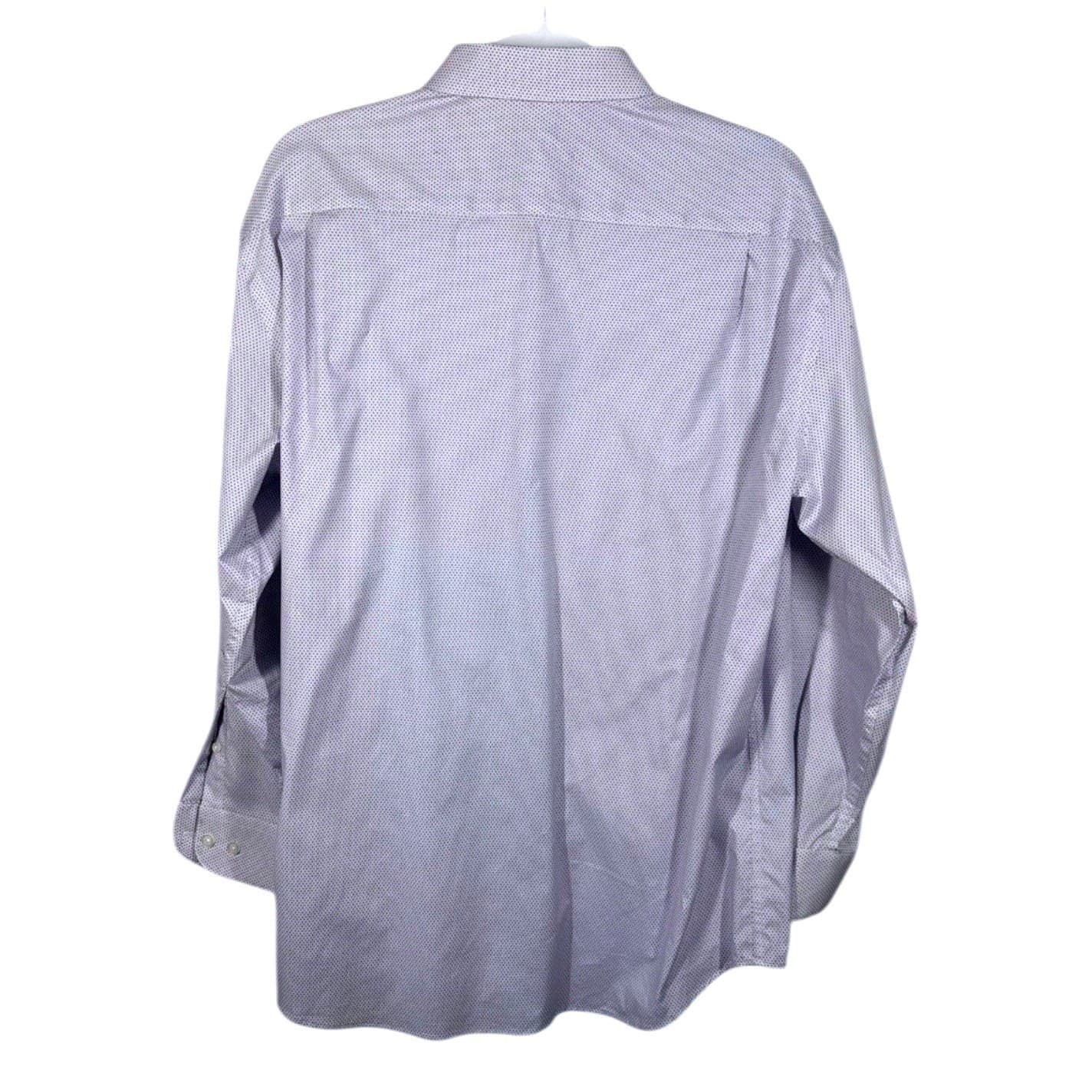 Kenneth Cole Awearness Slim Fit Non Iron Dress Shirt Mens XL Geometric Print - Thumbnail 4