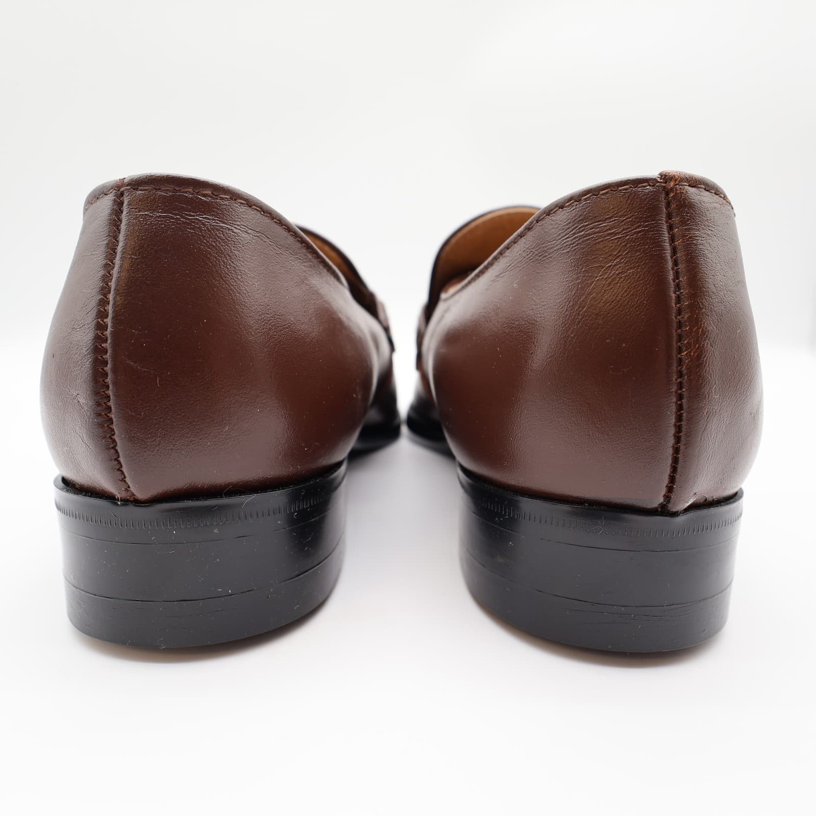 Barclay Loafers Mens 8.5 D Brown Leather Vintage 80s 90s New Old Stock USA Made - Thumbnail 4