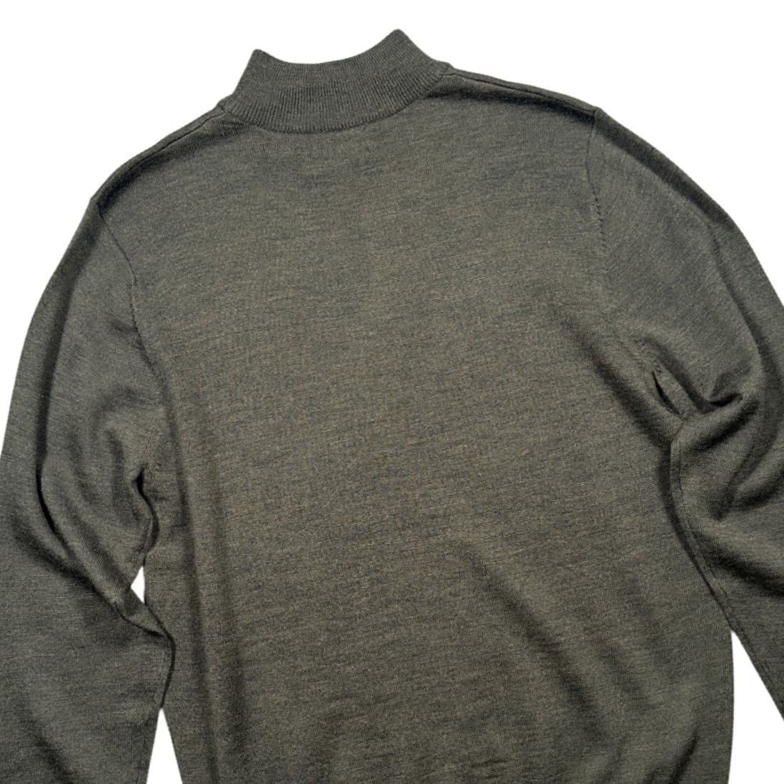 Linea Uomo Mock Neck Sweater Mens XLT Olive Green Merino Wool Blend NWT NEW - Thumbnail 4