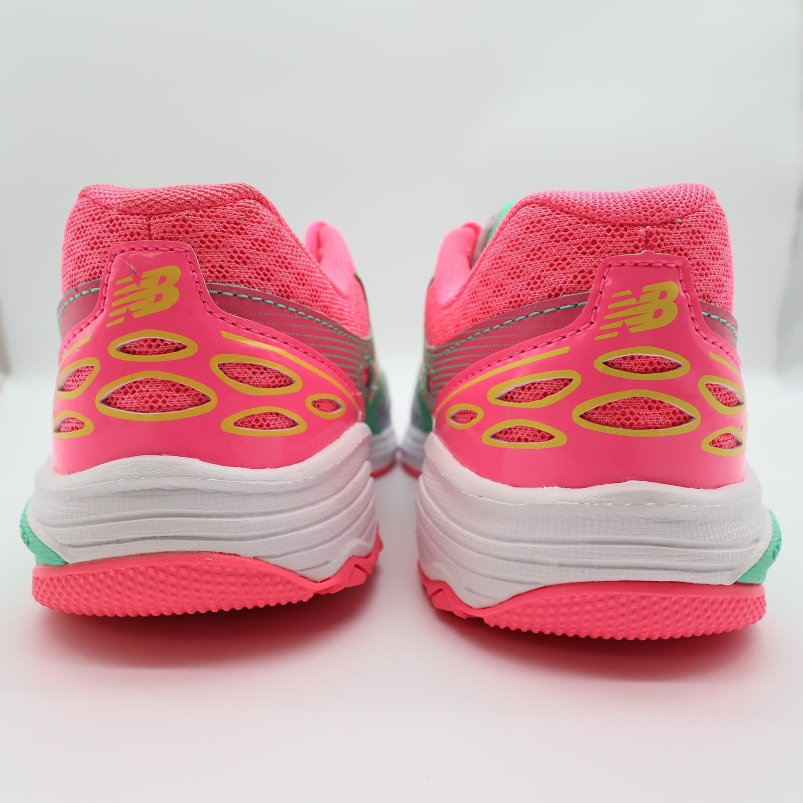 New Balance 680v3 Running Shoes Kids 4 Grey Green Pink KR680GKY Sneaker - Thumbnail 4
