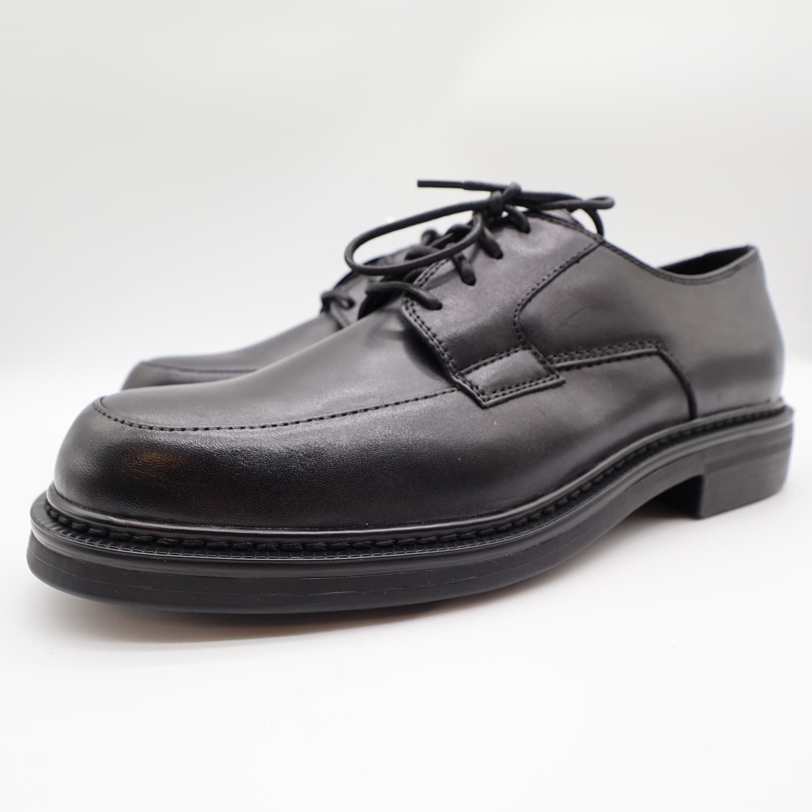 Nunn Bush Hayden Oxford Mens 10 Black Leather Lace Up Comfort Gel Dress Shoes - Thumbnail 2