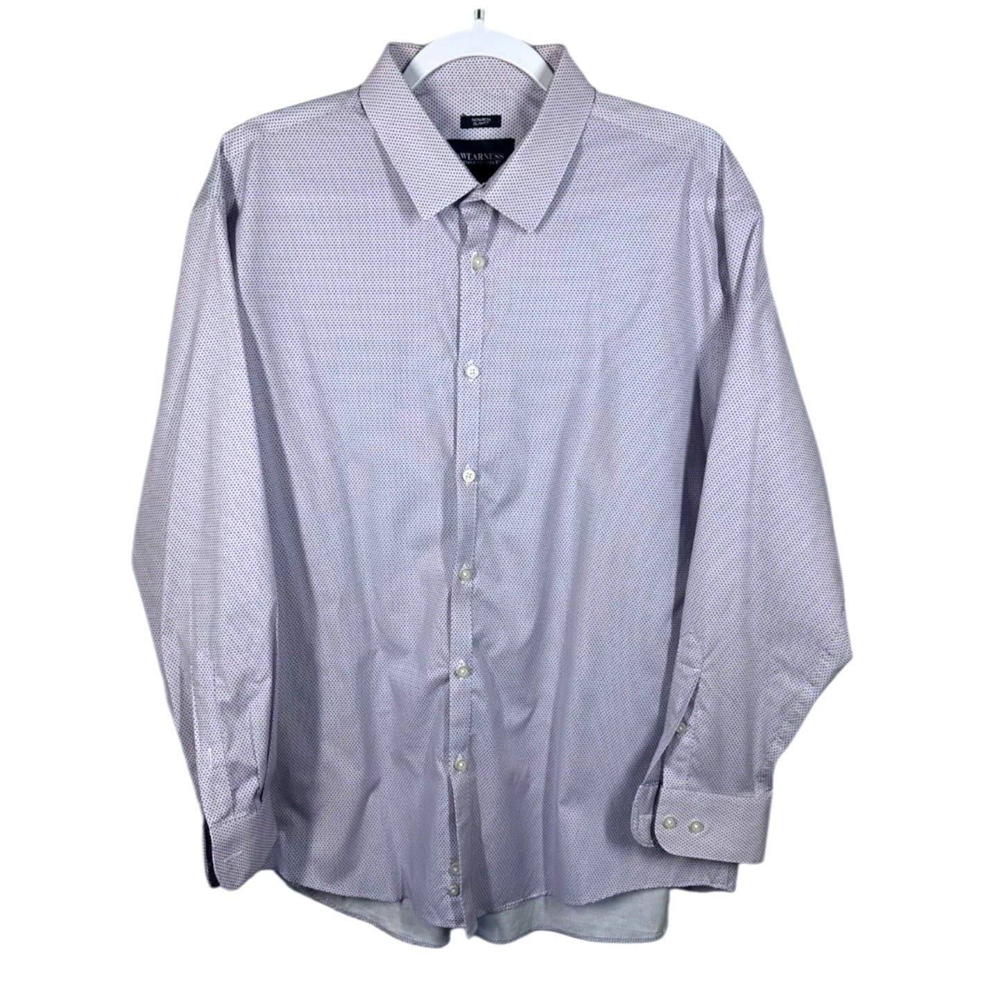 Kenneth Cole Awearness Slim Fit Non Iron Dress Shirt Mens XL Geometric Print - Thumbnail 3
