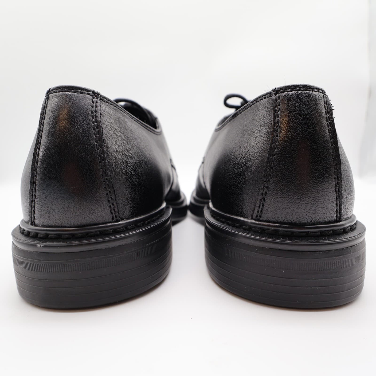 Nunn Bush Hayden Oxford Mens 10 Black Leather Lace Up Comfort Gel Dress Shoes - Thumbnail 4