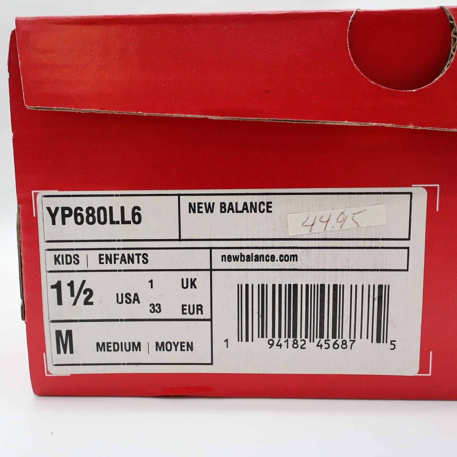 New Balance 680v6 Running Shoes Kids 1.5 Teal Orange Synthetic Athletic YP680LL6 - Thumbnail 7