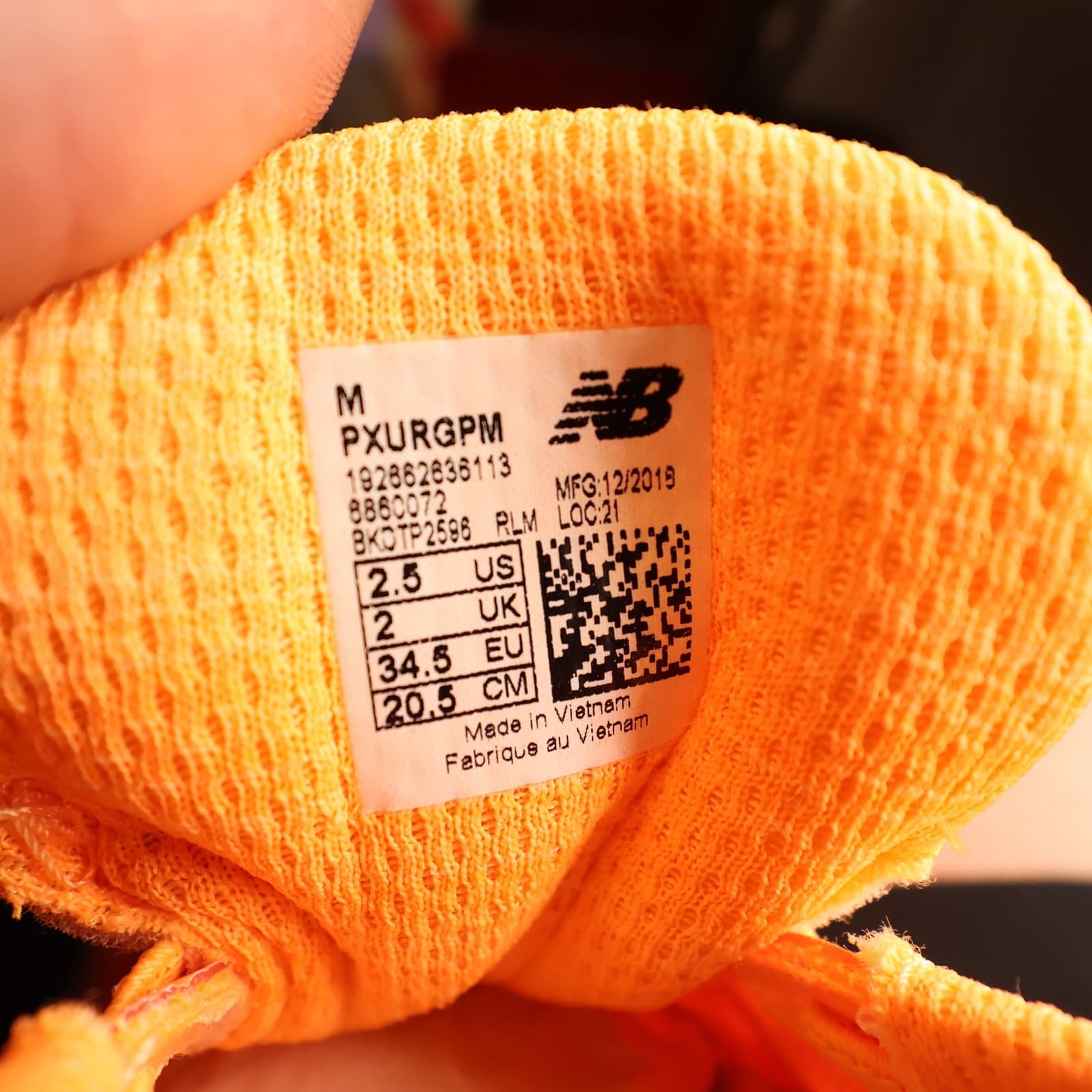 New Balance Urge Running Shoes Kids 2.5 Orange Pink Synthetic Athletic PXURGPM - Thumbnail 5