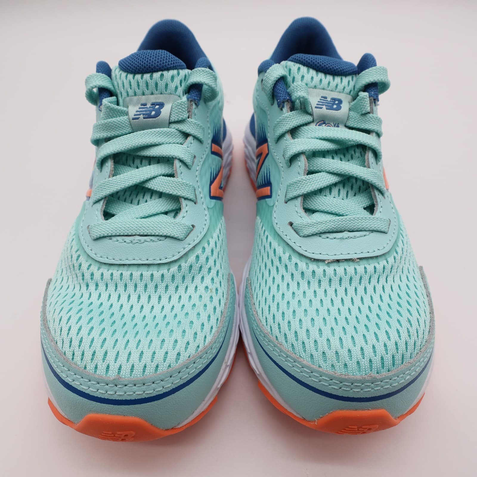 New Balance 680v6 Running Shoes Kids 1.5 Teal Orange Synthetic Athletic YP680LL6 - Thumbnail 3