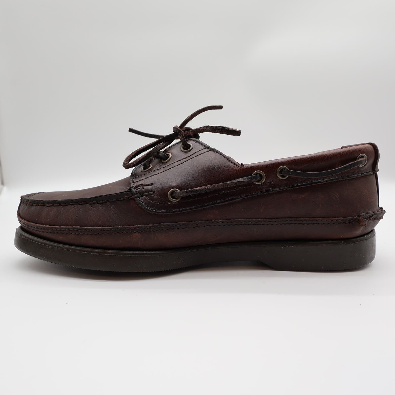 Nunn Bush Boat Shoes Mens 8 Brown Leather Vintage 90s New Old Stock Casuals - Thumbnail 13