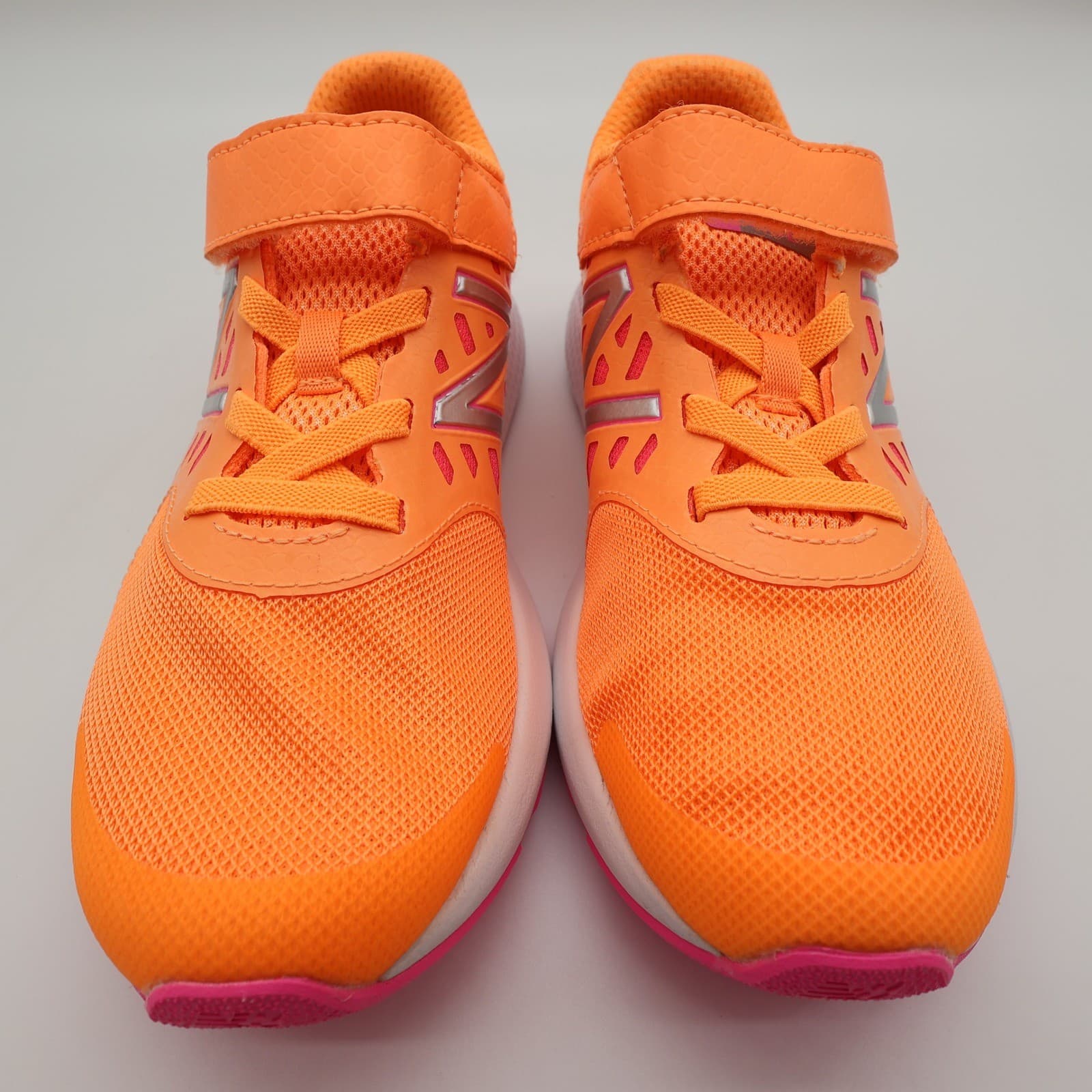 New Balance Urge Running Shoes Kids 2.5 Orange Pink Synthetic Athletic PXURGPM - Thumbnail 3